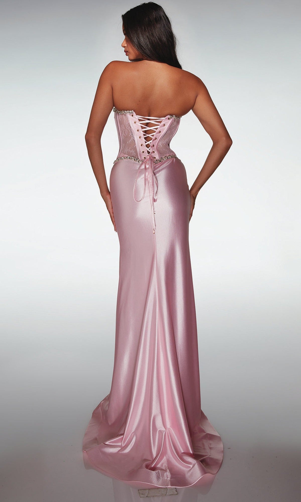 Alyce Paris 62089 - Embellished Corset Gown with Slit