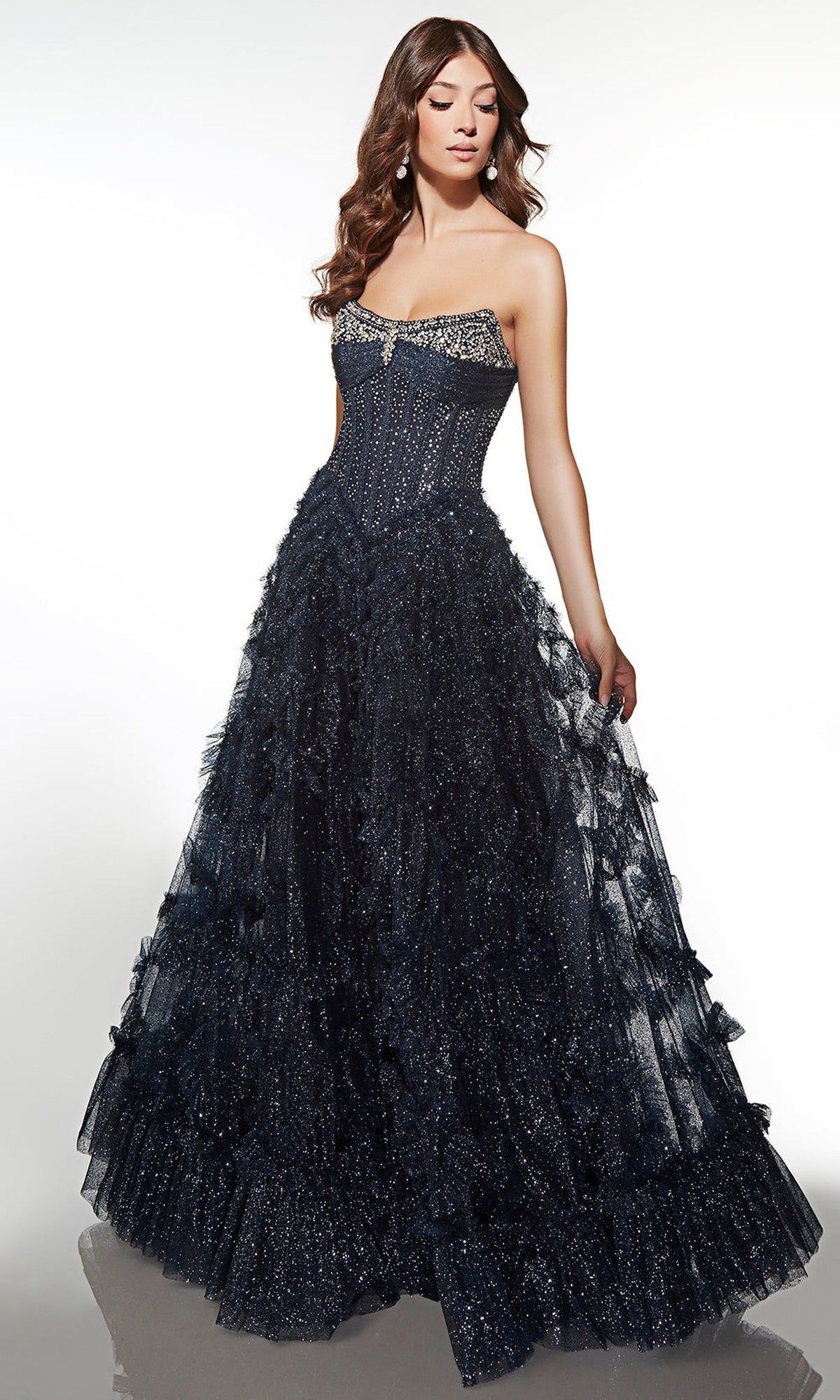 Alyce Paris 62096 - Embellished Corset Ruffle Ball Gown