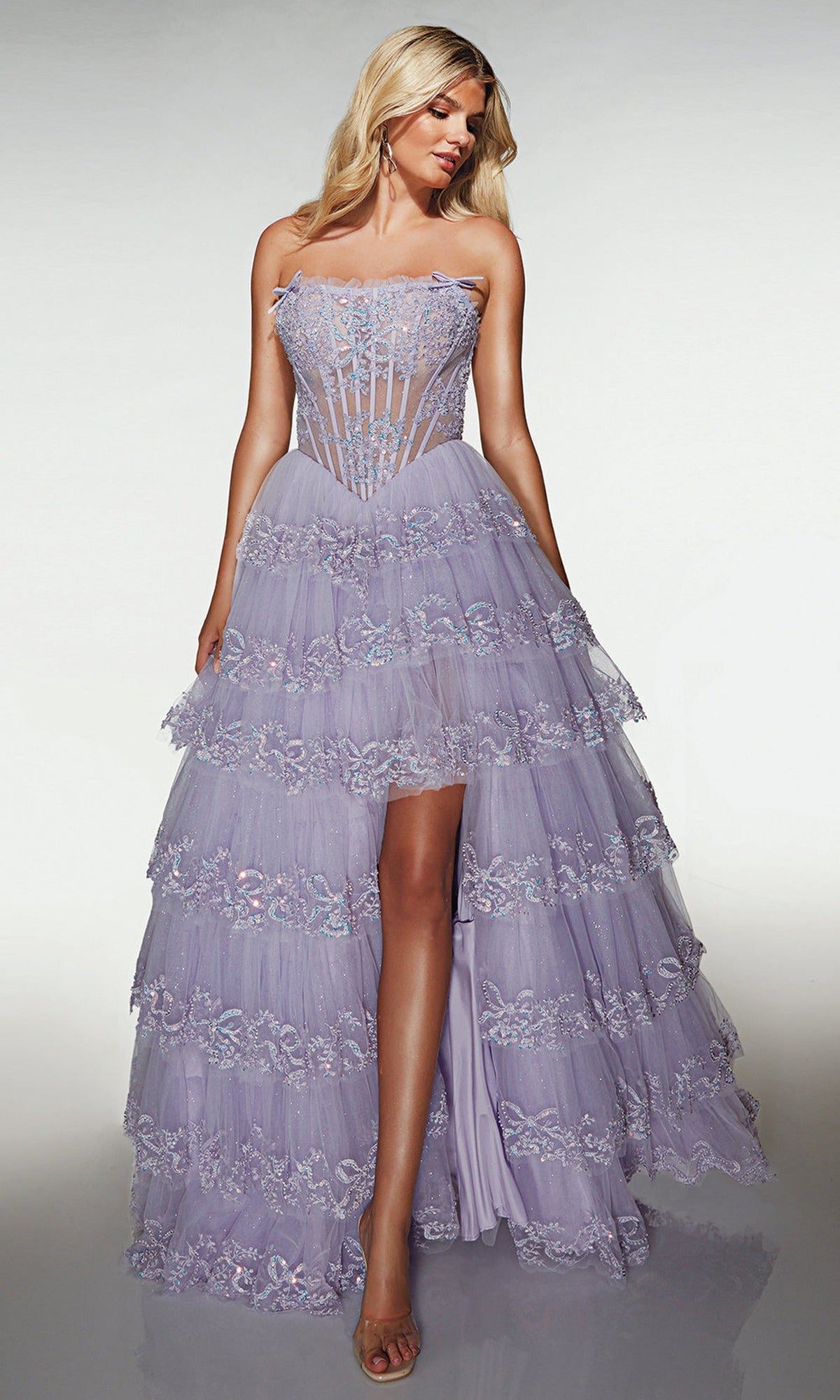 Alyce Paris 62191 - Tiered Ball Gown with Beaded Corset