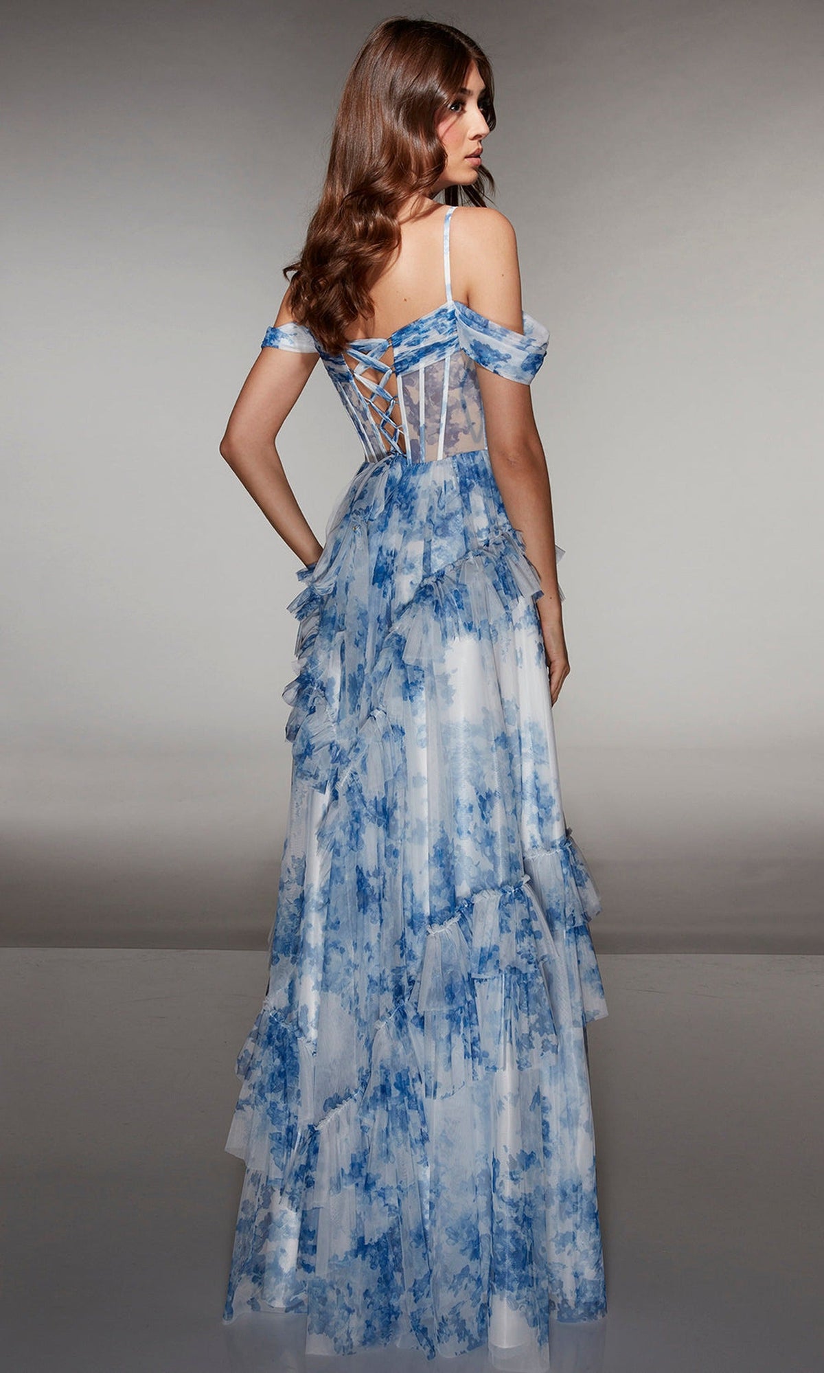 Alyce Paris 62212 - Floral Ruffle Ball Gown