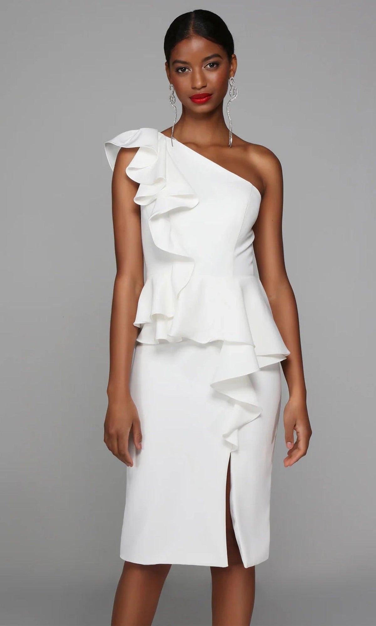 Alyce Paris 70007 - Ruffle Trimmed One Shoulder Dress