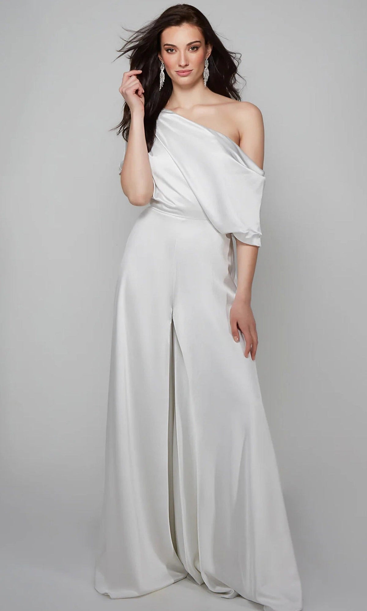 Alyce Paris 70019 - Draped Asymmetrical Evening Jumpsuit