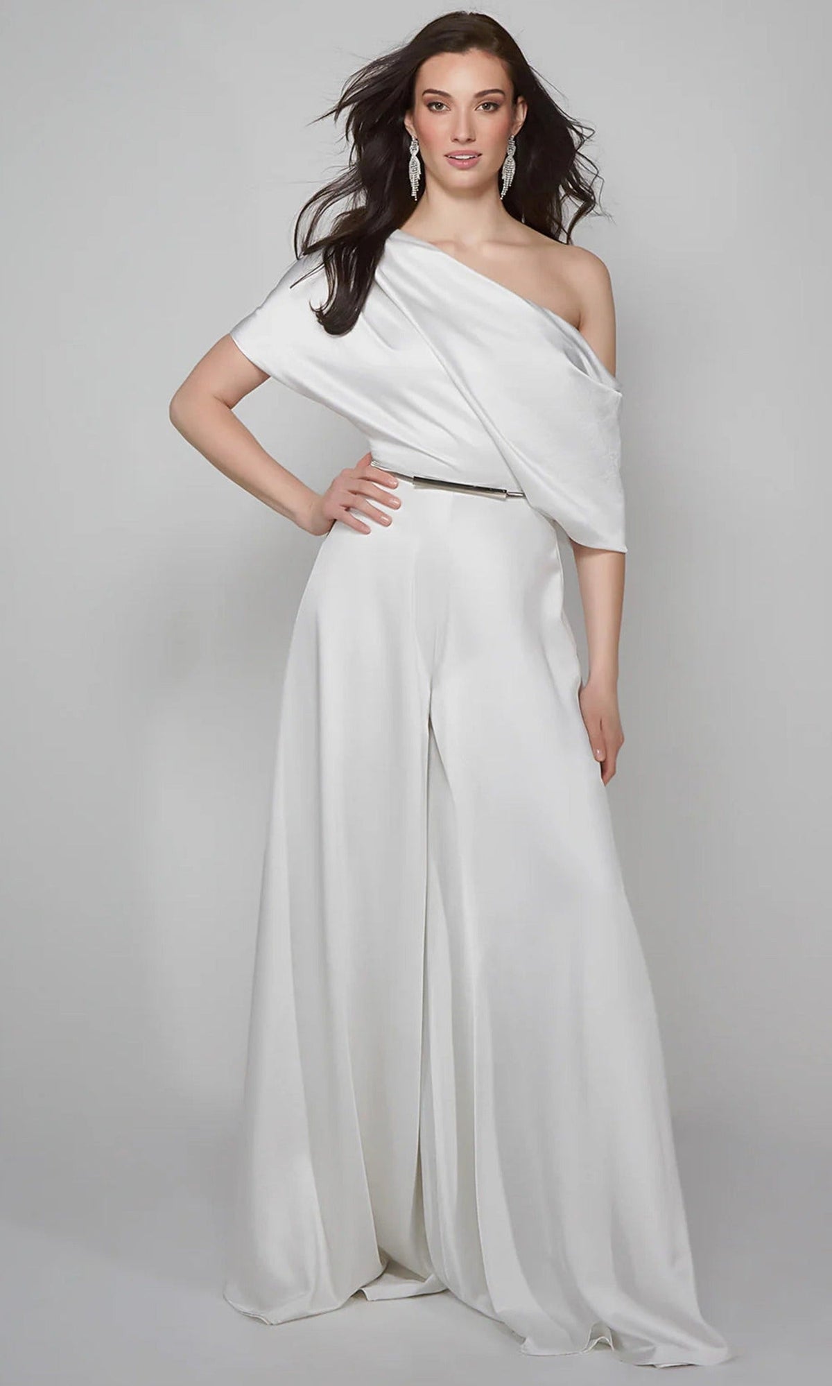Alyce Paris 70019 - Draped Asymmetrical Evening Jumpsuit
