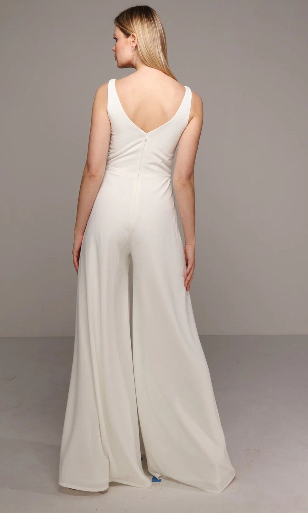 Alyce Paris 70021 - Sleeveless V-Neck Wide-Leg Jumpsuit