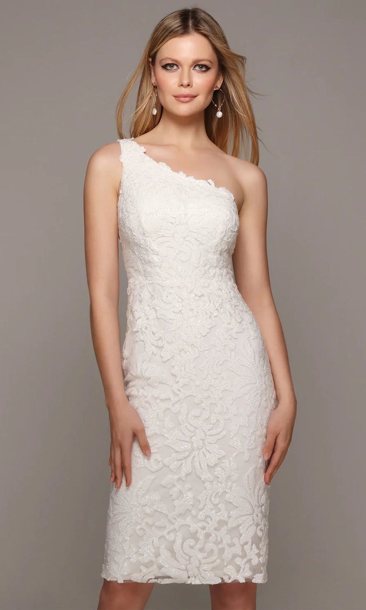 Alyce Paris 70029 - One Shoulder Sequin Lace Dress