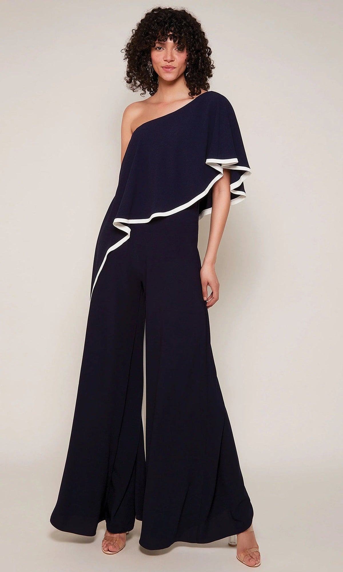 Alyce Paris 70049 - Flounce Bodice One Shoulder Jumpsuit