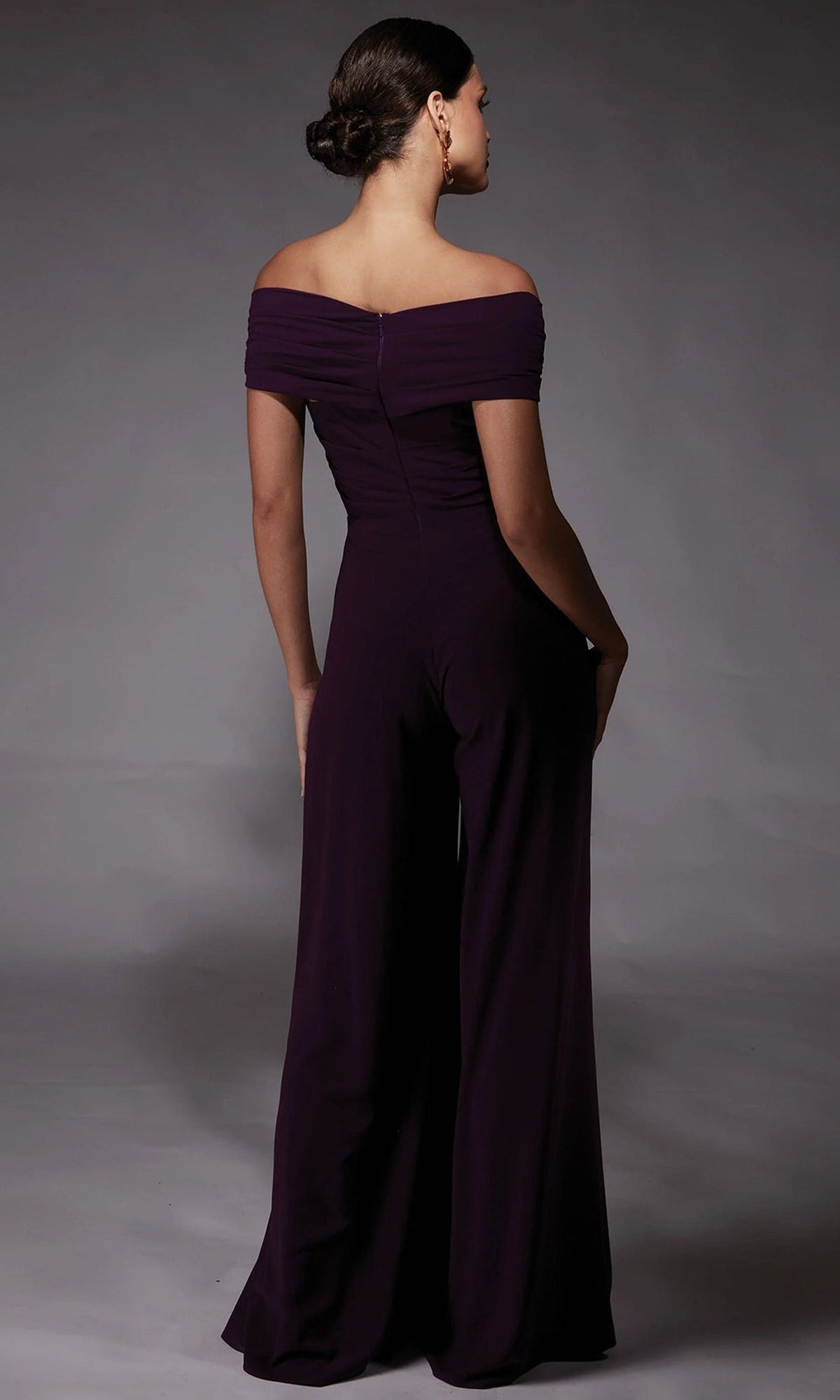 Alyce Paris 70067 - Elegant Off Shoulder Ruched Jumpsuit