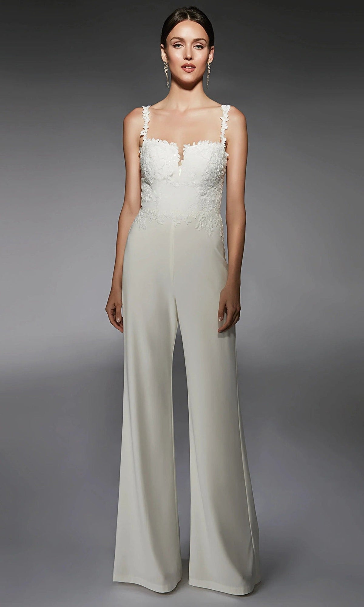 Alyce Paris 70073 - Embroidered Bodice Sweetheart Jumpsuit