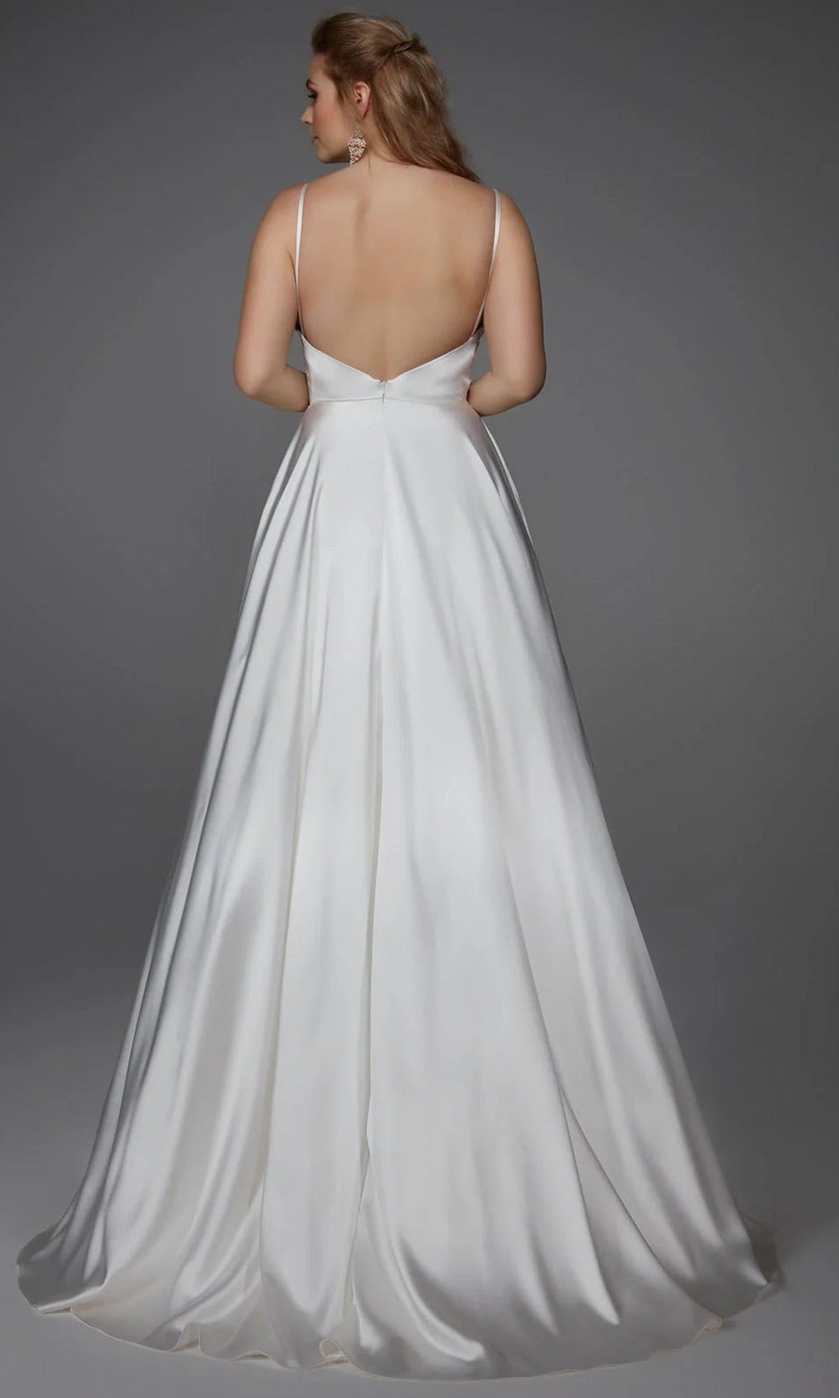 Alyce Paris 7009 - V-Neck A-Line Bridal Dress with Train