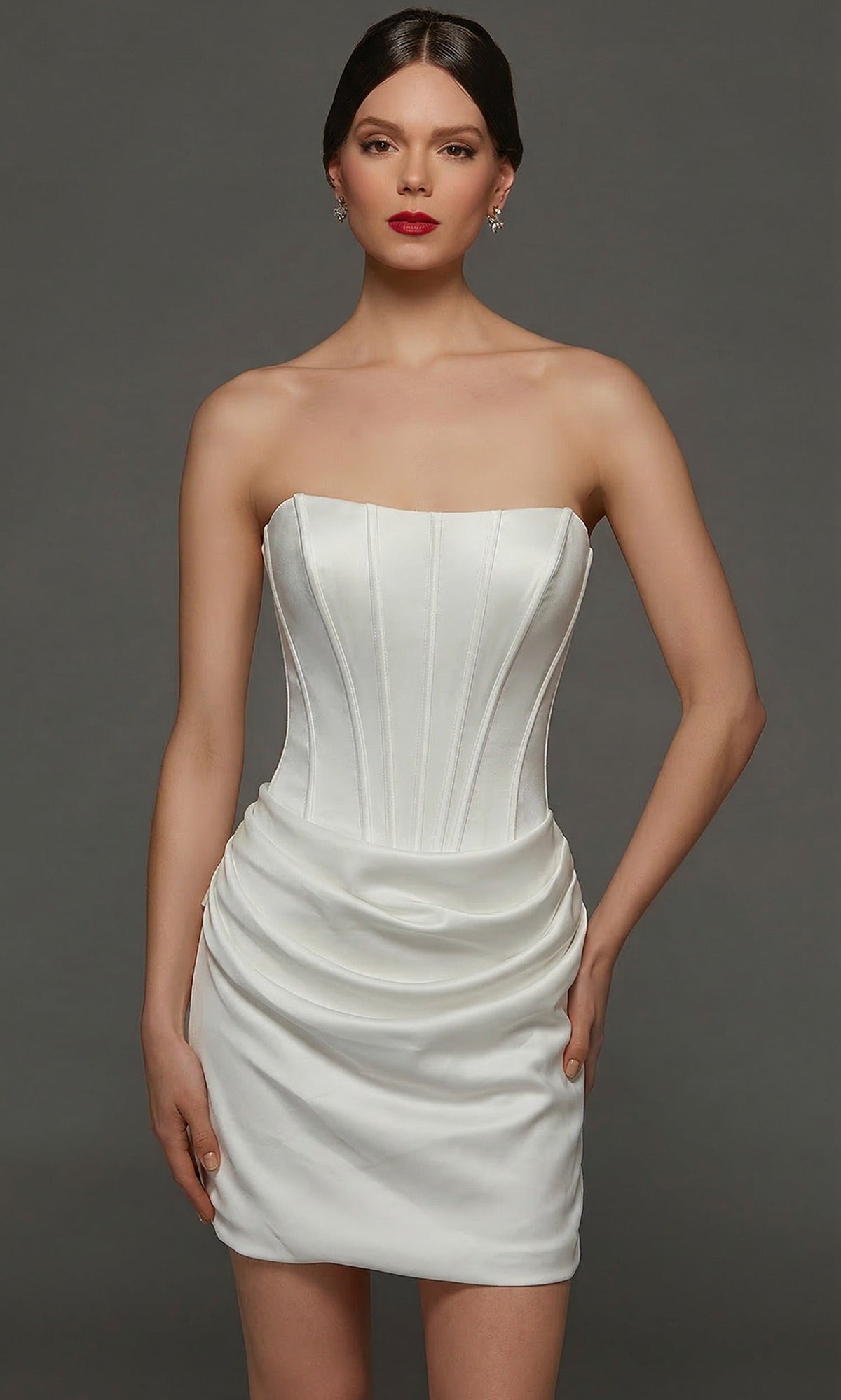Alyce Paris 70090 - Strapless Minimalist Short Dress with Back Slit