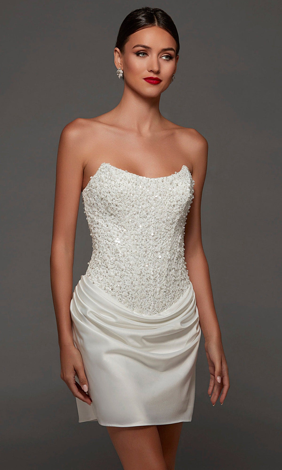 Alyce Paris 70105 - Scoop Neck Draped Sheath Cocktail Dress