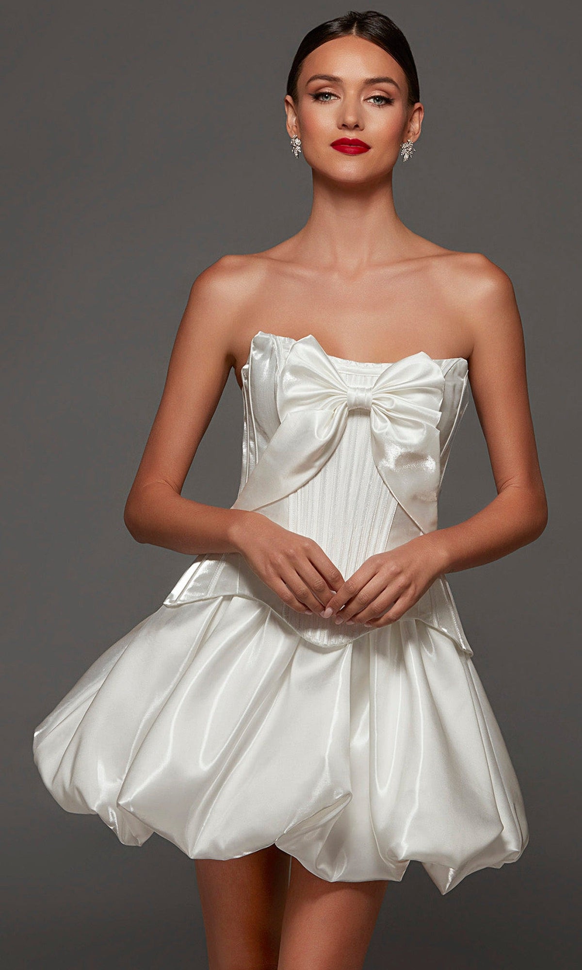 Alyce Paris 70108 - Strapless Bubble Hem Mini Dress