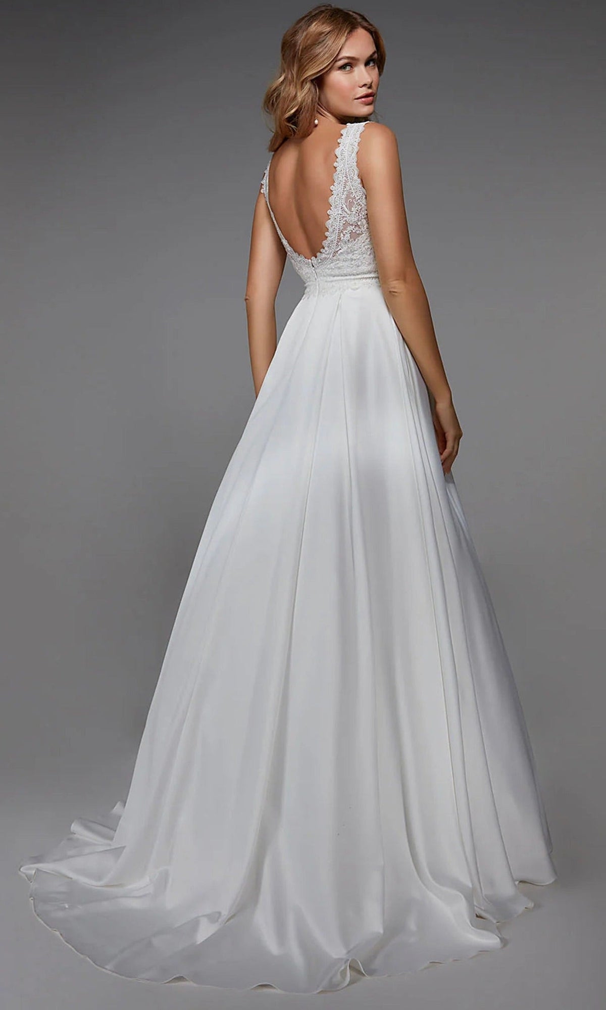 Alyce Paris 7035 - Scoop Back Lace Bodice A-Line Gown