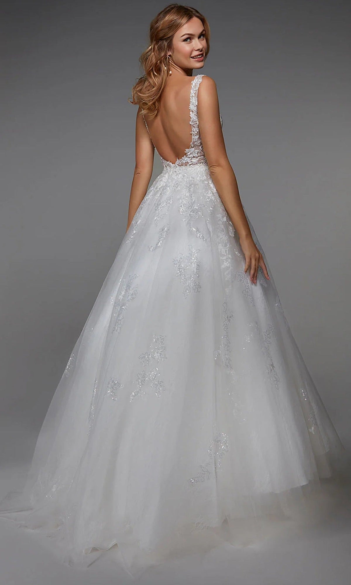 Alyce Paris 7039 - Lace Corset Bodice Plunging Ballgown