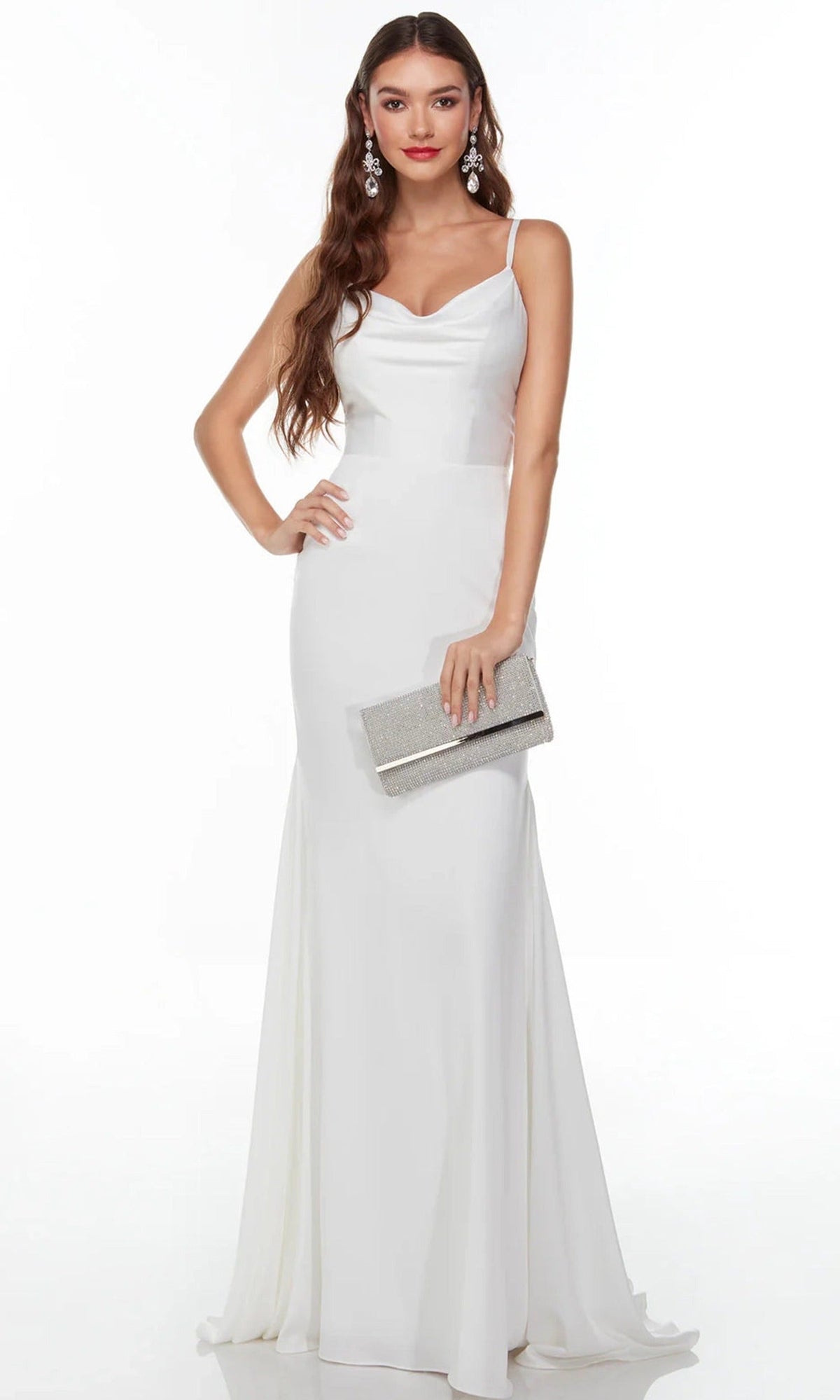 Alyce Paris 7051 - Sleek Satin Gown with Cowl Neckline