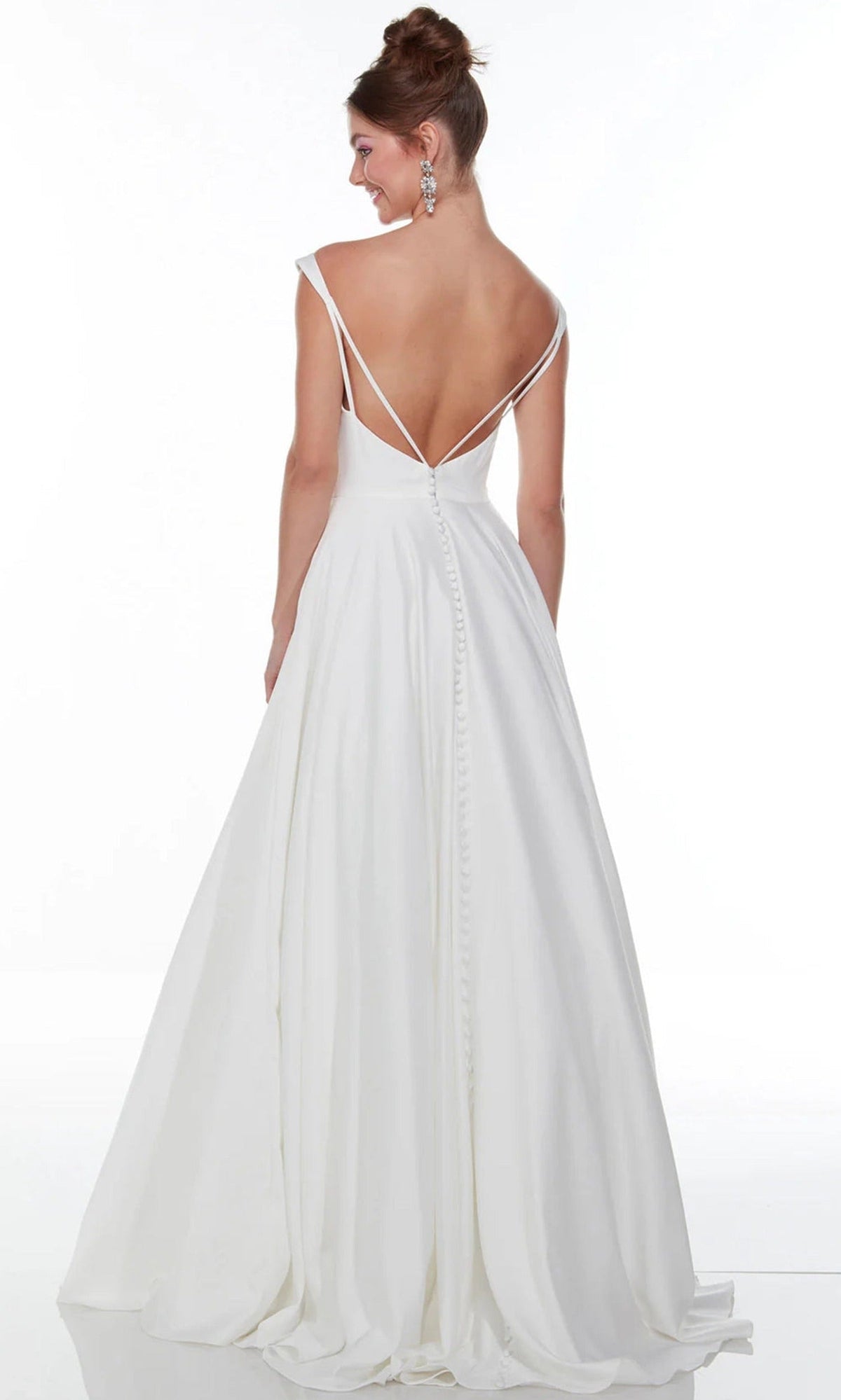 Alyce Paris 7054 - Button Back Perfect Satin A-Line Gown