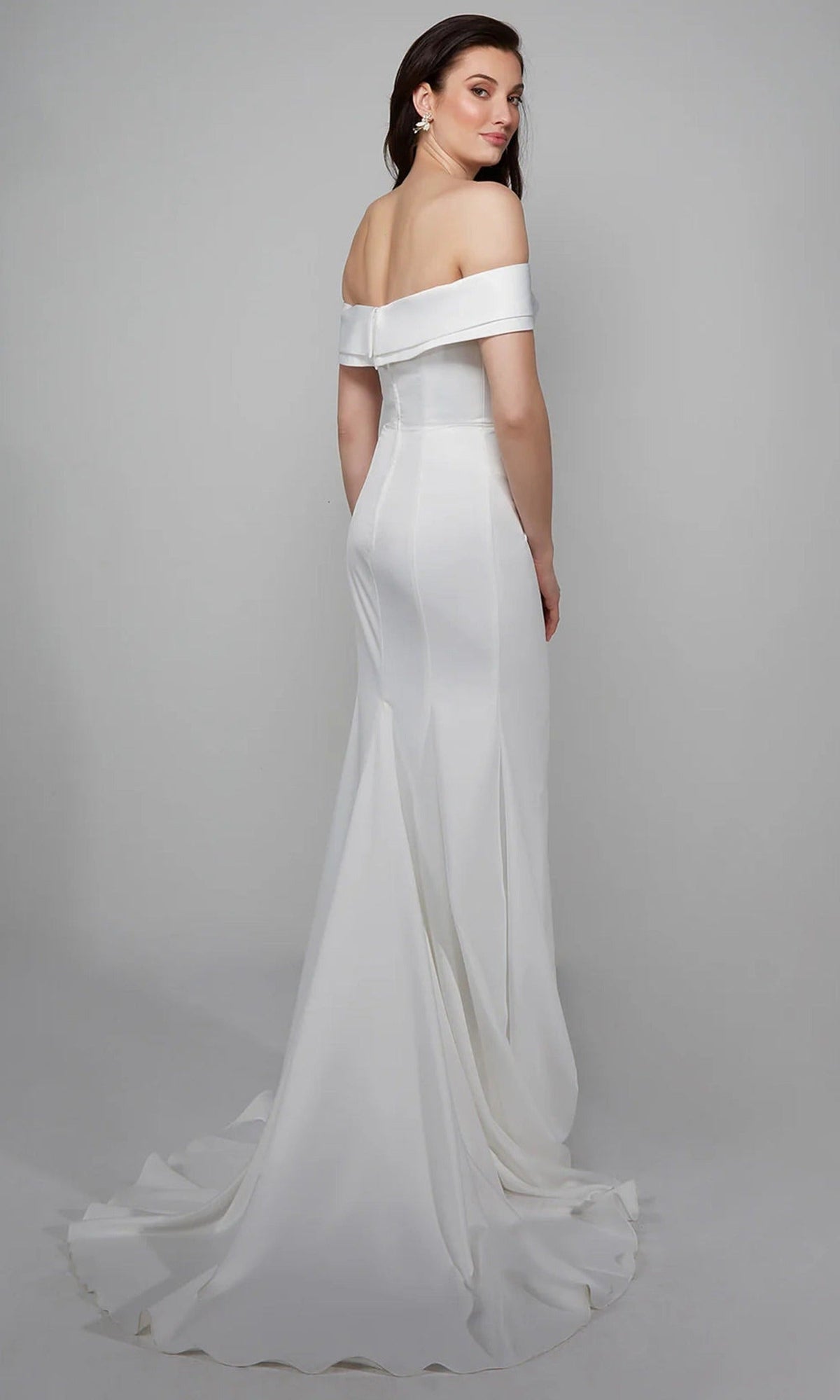 Alyce Paris 7058 - Off Shoulder Slit Wedding Gown