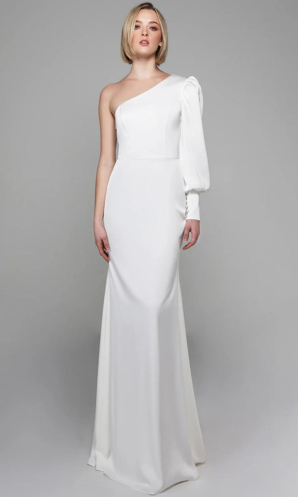 Alyce Paris 7065 - One Shoulder Charmeuse Fitted Gown