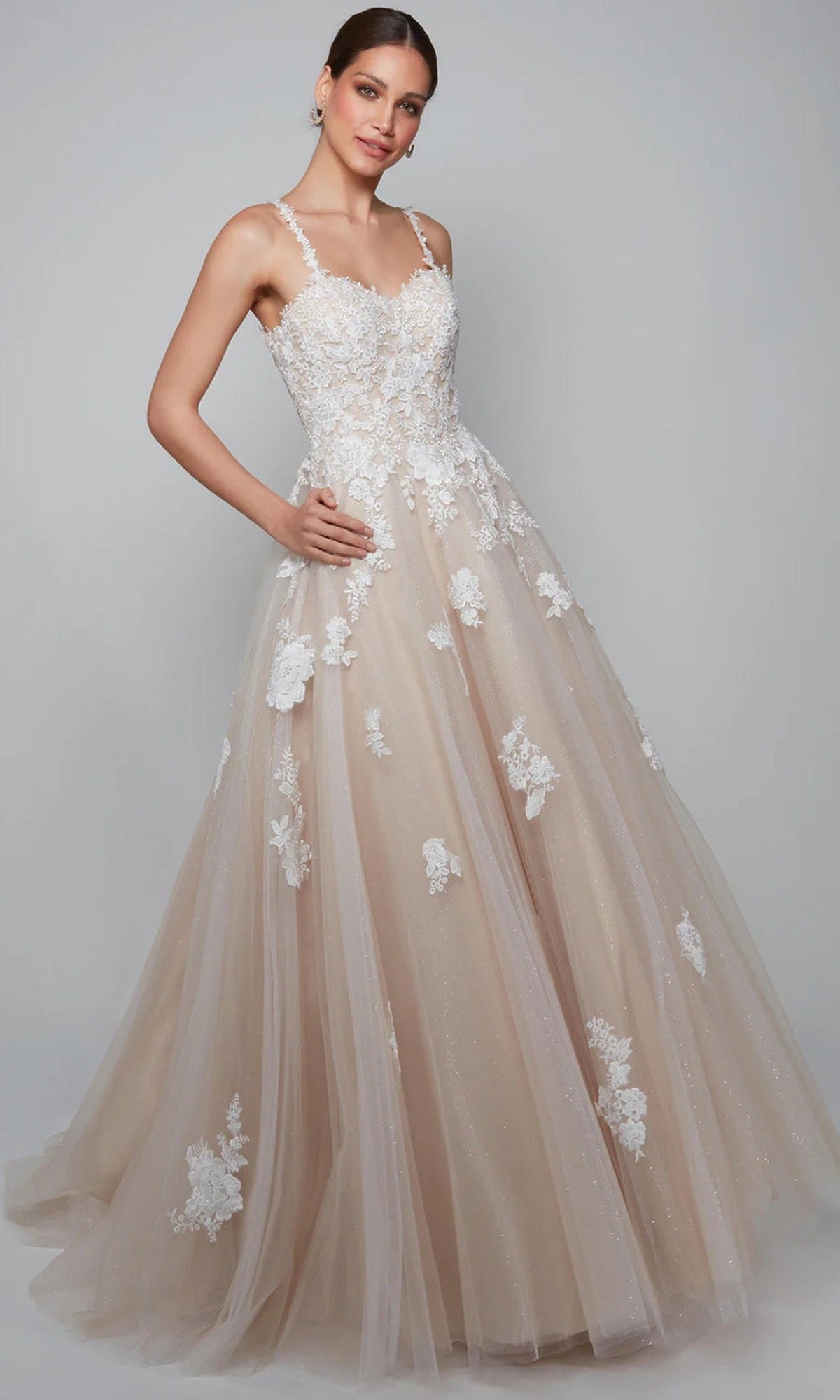 Alyce Paris 7084 - Lace Applique Tulle Bridal Ballgown