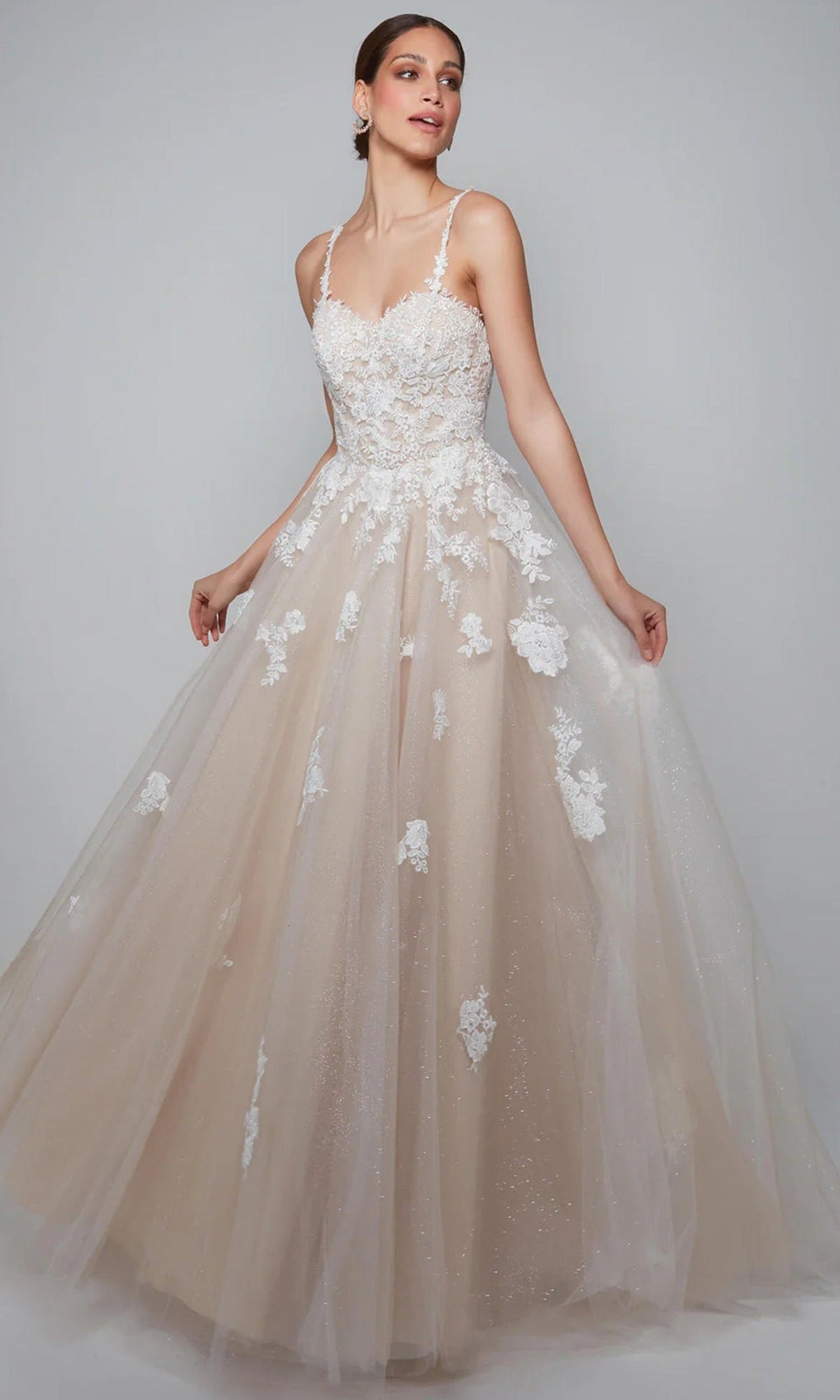 Alyce Paris 7084 - Lace Applique Tulle Bridal Ballgown
