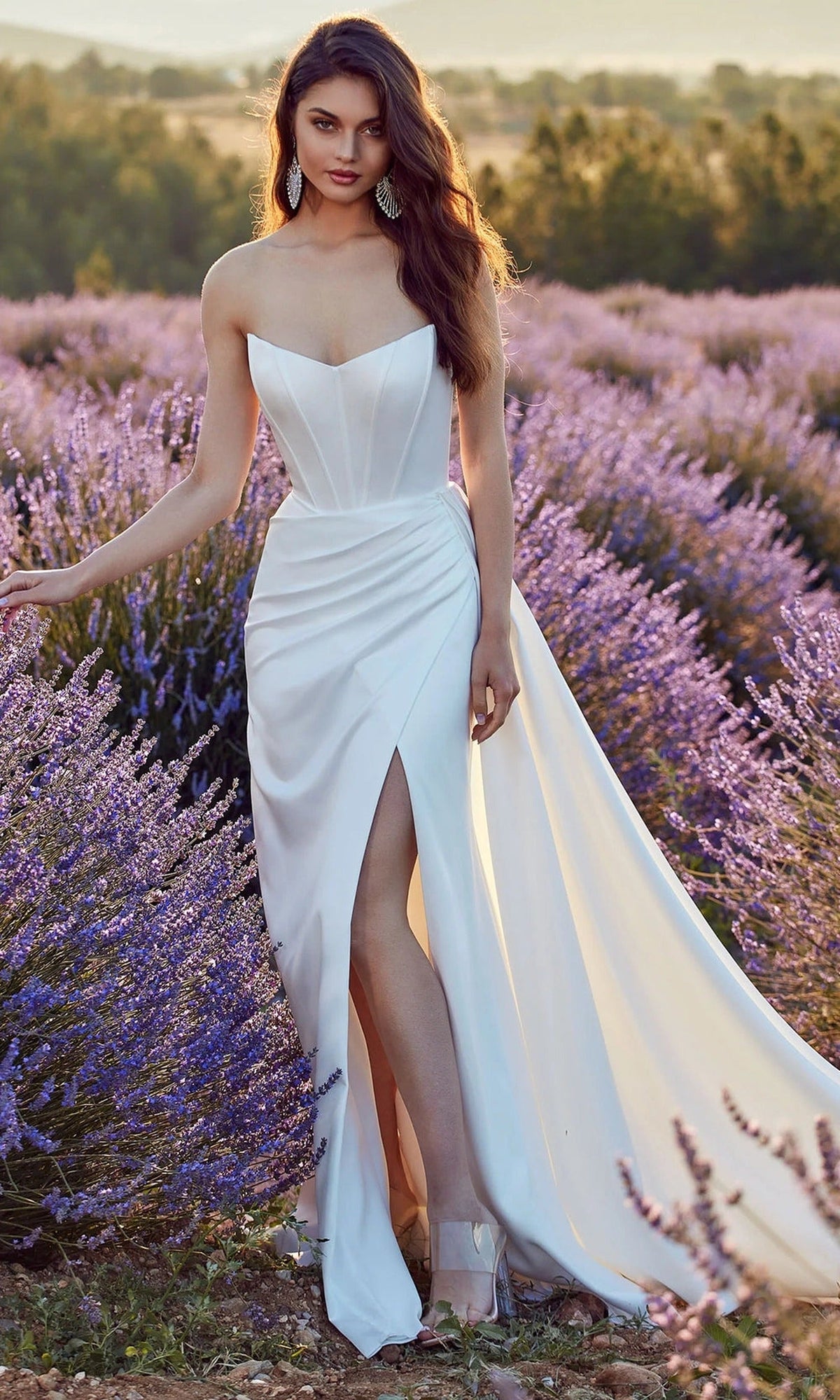 Alyce Paris 7093 - Strapless Wide V-Neck Wedding Dress