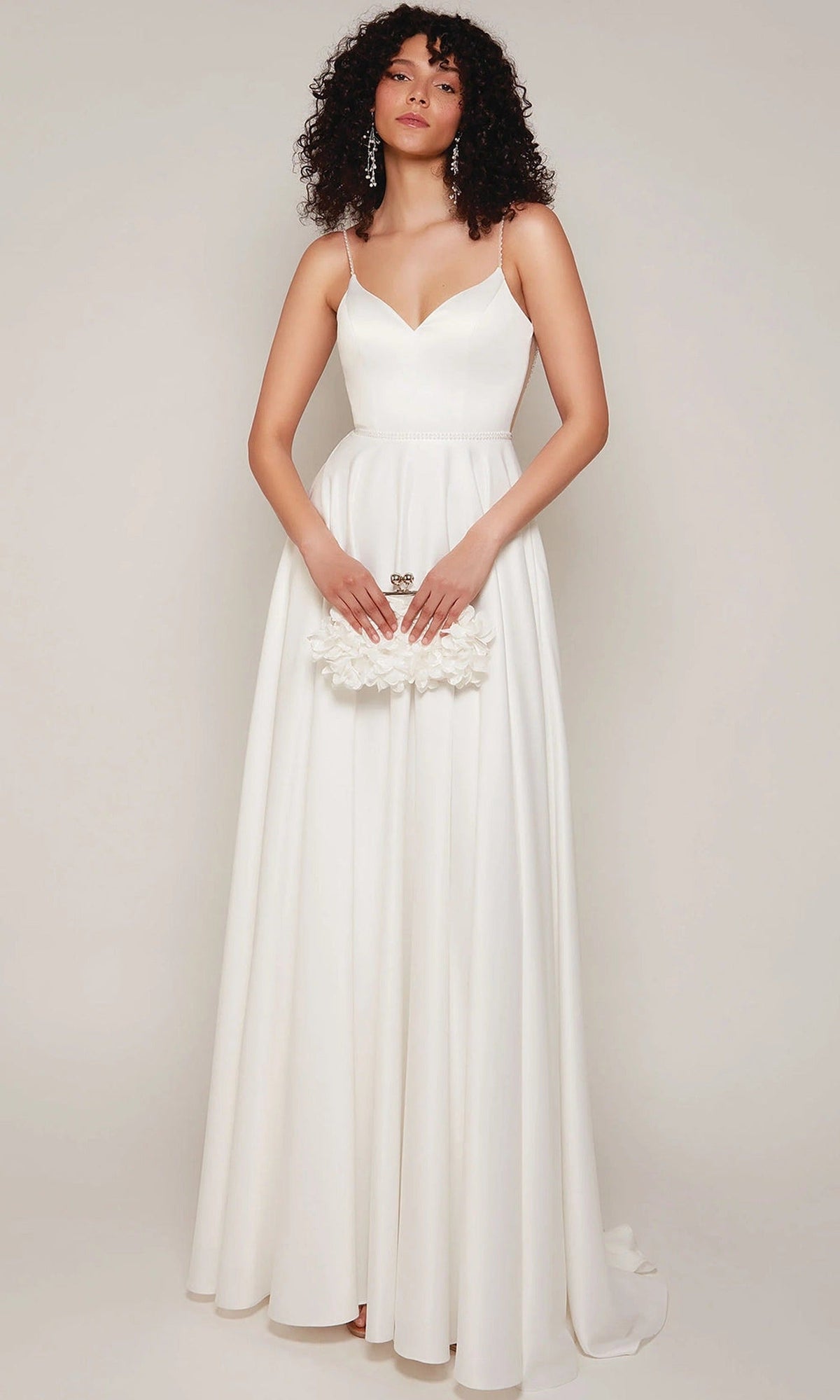 Alyce Paris 7099 - Deep V-Neckline Beaded Trim Dress
