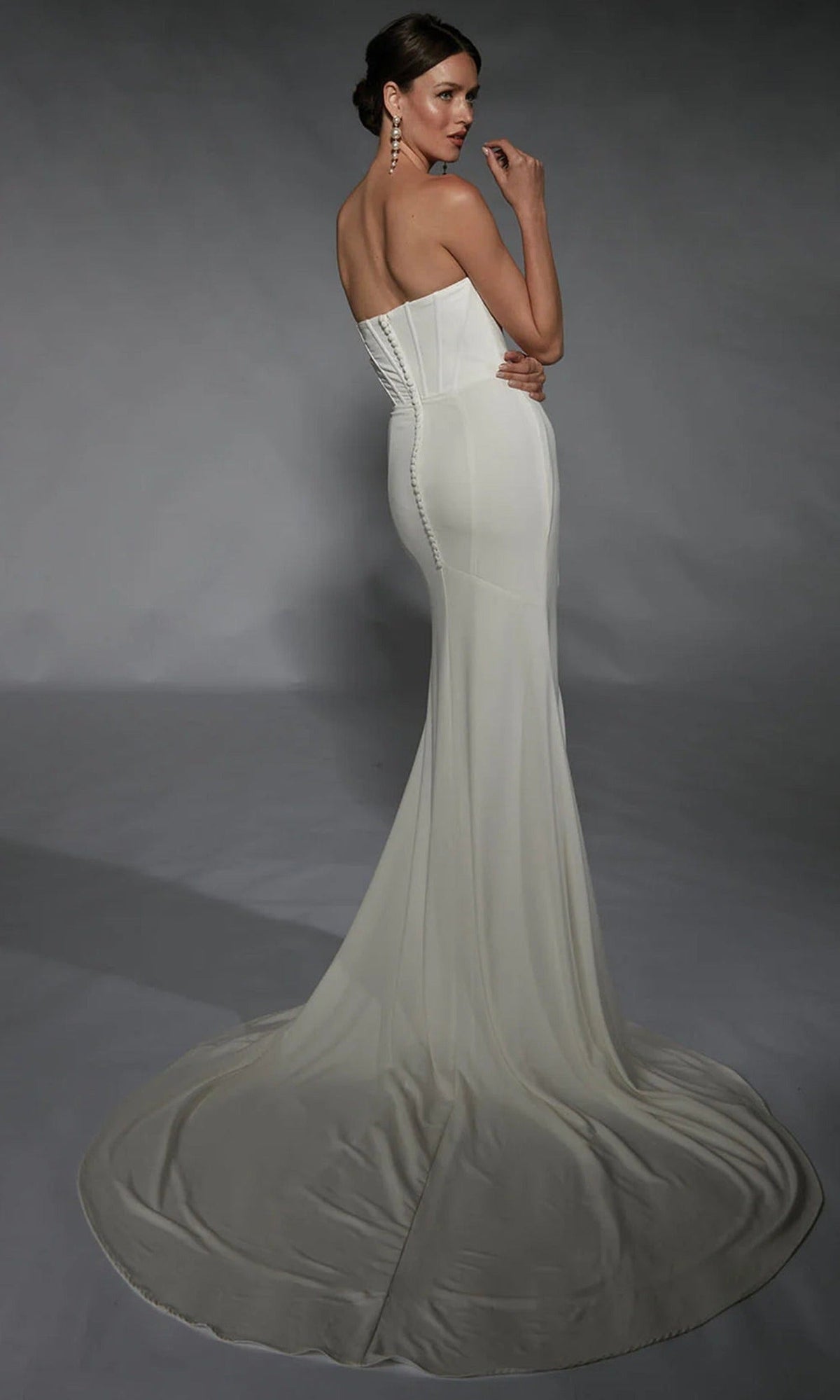 Alyce Paris 7102 - Strapless Corset Sheath Gown with Slit