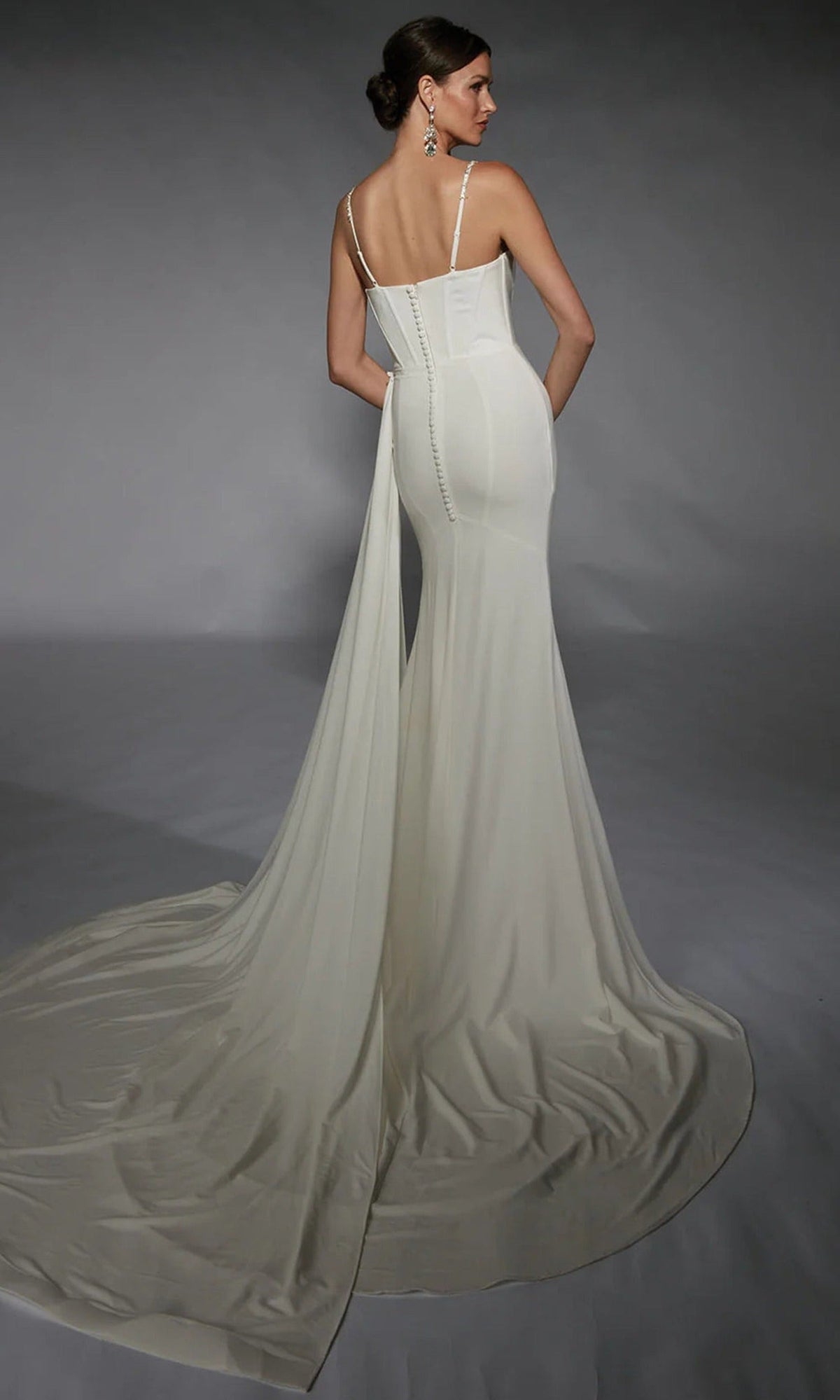 Alyce Paris 7104 - Plunging Bridal Sheath Gown with Ruched Detail