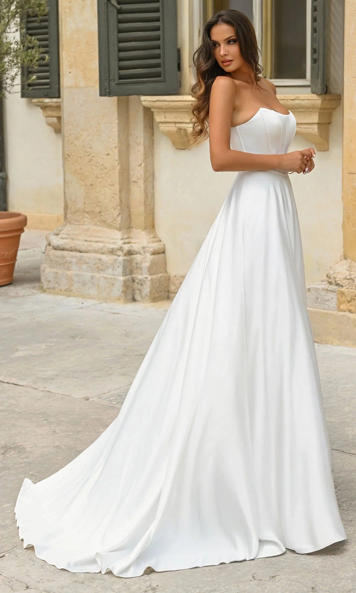 Alyce Paris 7110 - Scoop Neckline Beaded Waist Bridal Gown