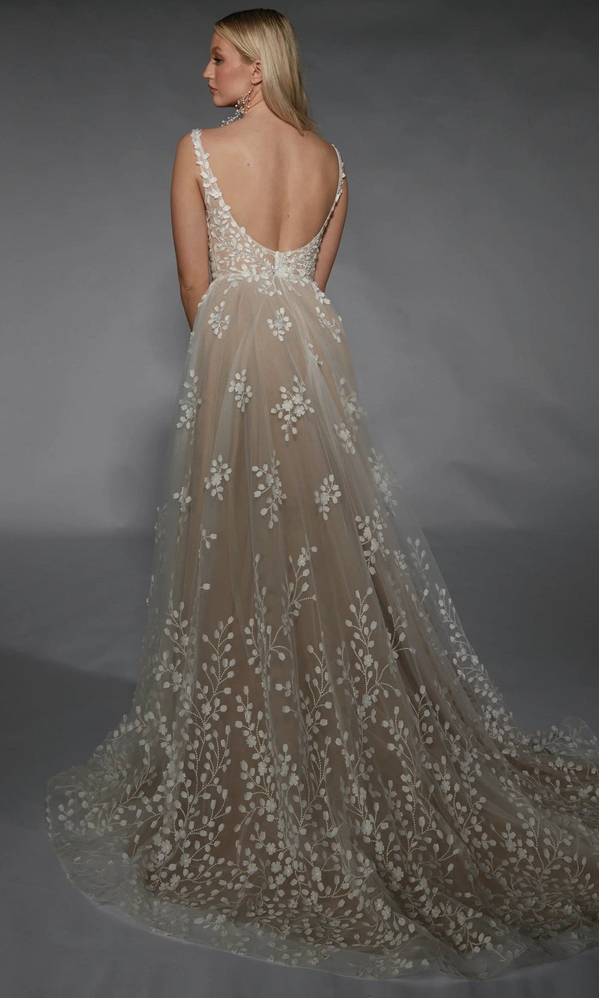 Alyce Paris 7132 - Floral Appliqued A-line Bridal Gown