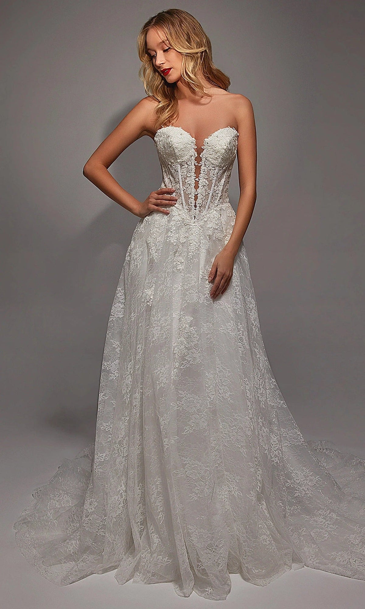 Alyce Paris 7154 - Lace Corset Gown
