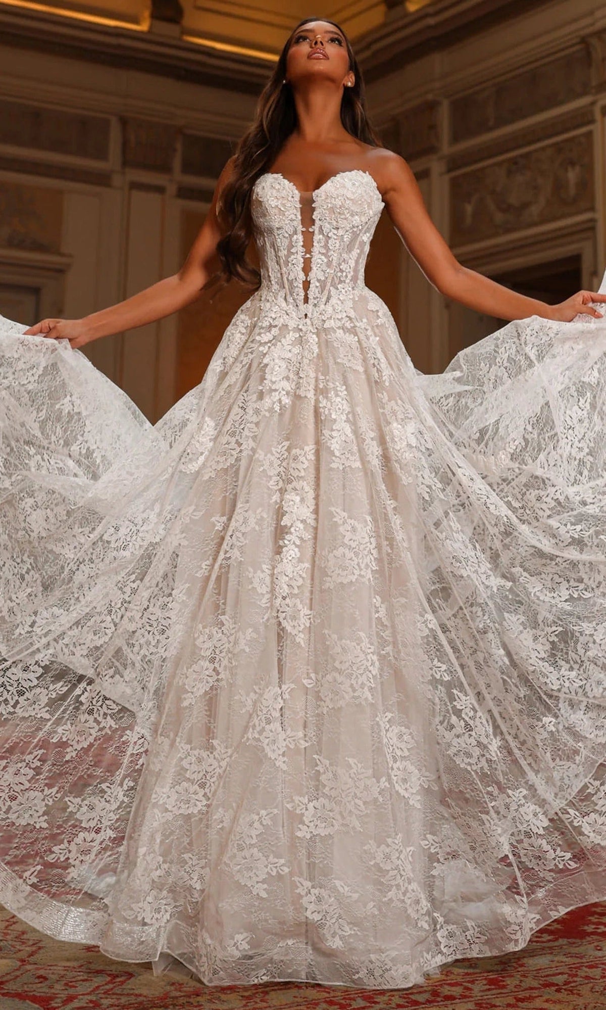 Alyce Paris 7154 - Lace Corset Gown