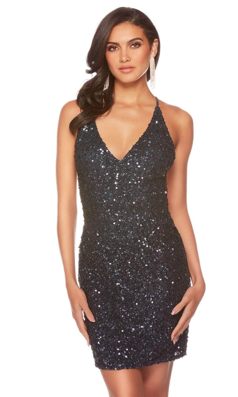 Alyce Paris 84001 - Sequin Ornate Cocktail Dress - view 11