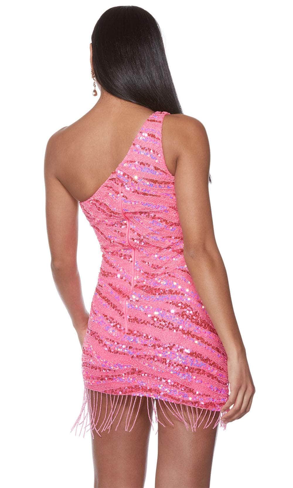 Alyce Paris 84011 - Sequined One-Sleeve Cocktail Dress - view 6