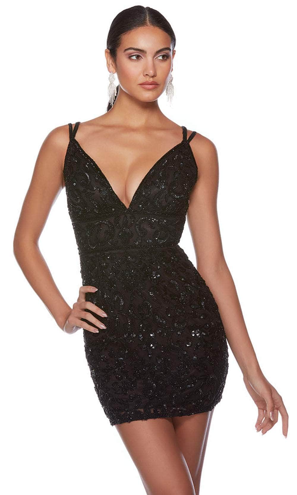 Alyce Paris 84013 - Dual Strap Beaded Cocktail Dress - view 6