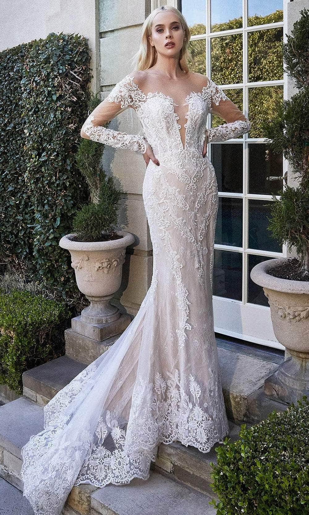 Andrea and Leo A1022 - Bohemian Lace Bridal Gown - designer wedding dress at Silhouette Dresses