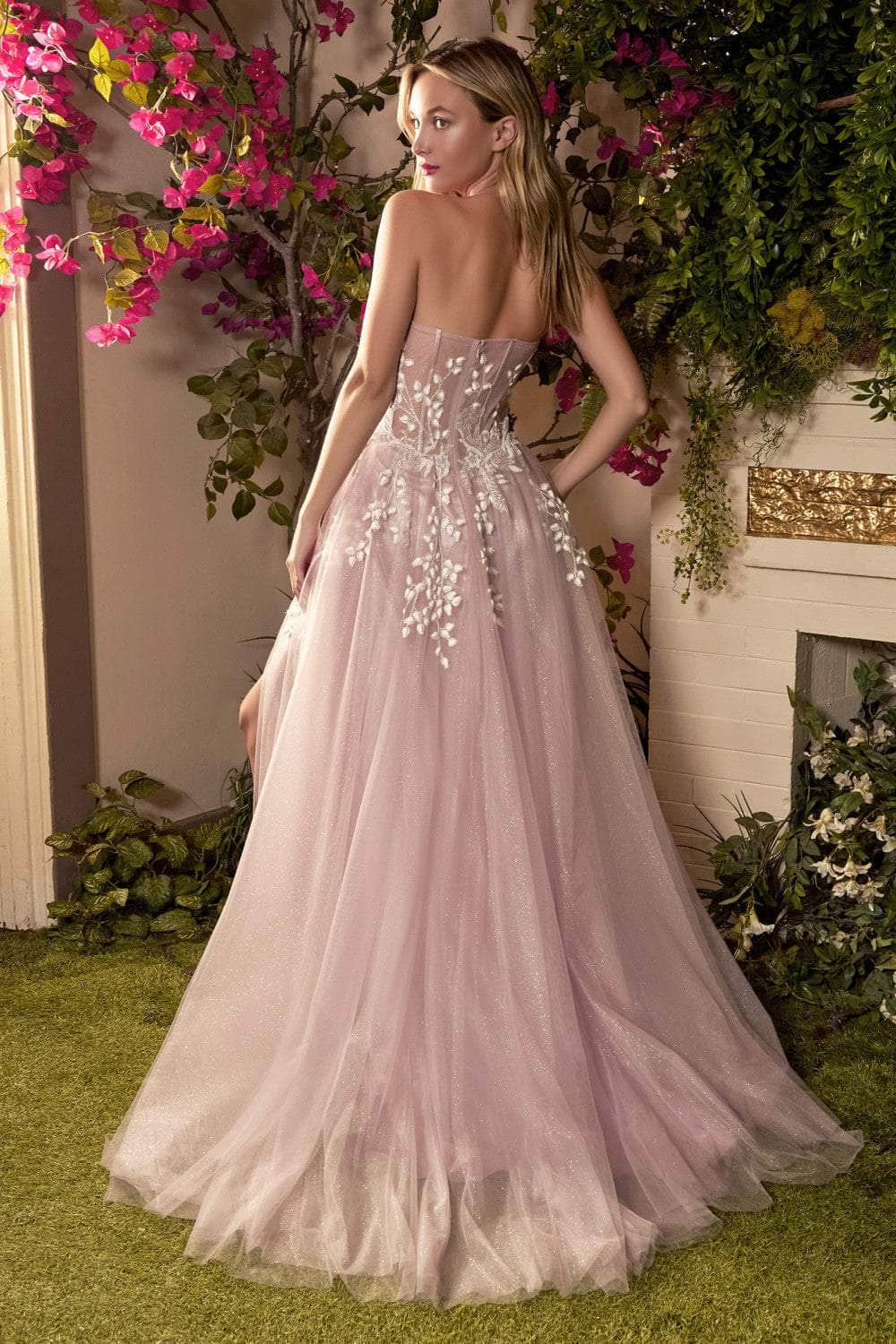 Andrea and Leo - A1029 Strapless Corseted Tulle Simple Prom Gown - view 5