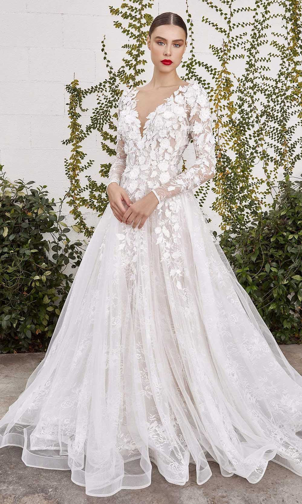 Andrea and Leo - A1067W Floral Applique Lace Bridal Gown - designer wedding dress at Silhouette Dresses