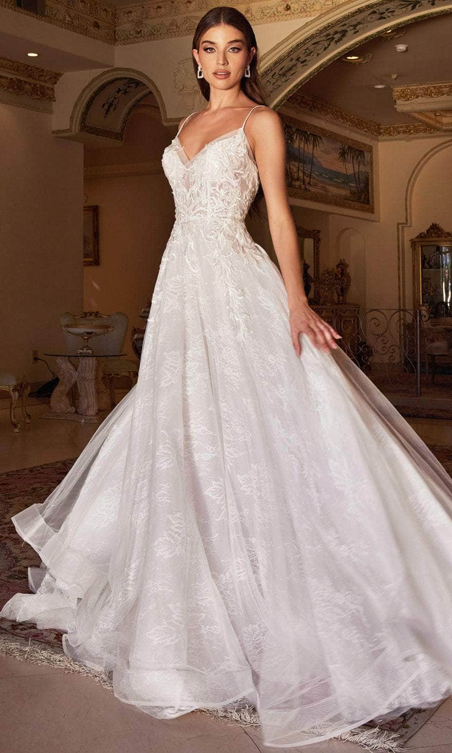 Andrea and Leo A1102W - Chantilly Lace A-Line Bridal Gown - designer wedding dress at Silhouette Dresses