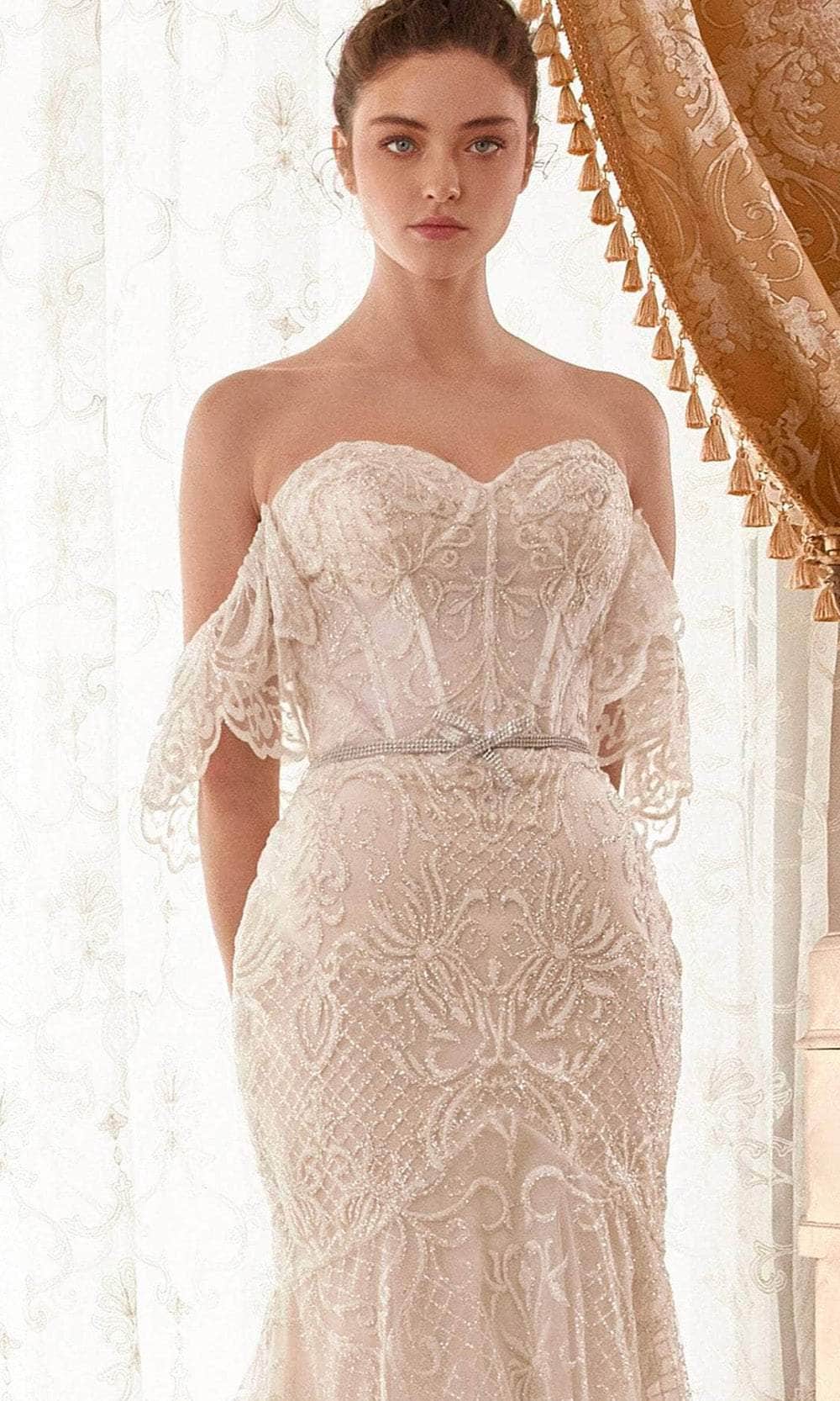 Andrea and Leo A1104W - Off Shoulder Embroidered Bridal Gown - view 4