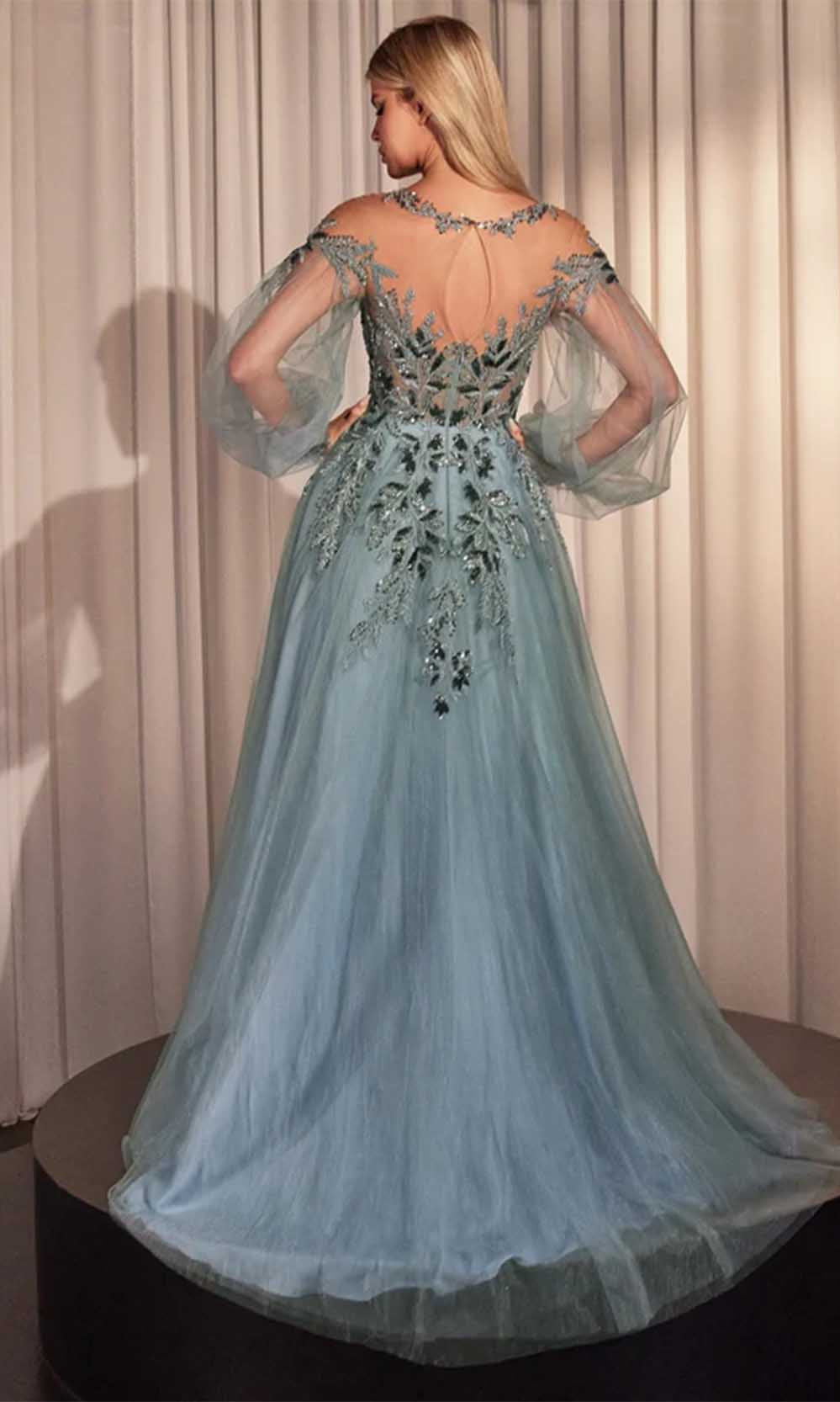 Andrea and Leo A1263 - Bishop Sleeve Evening Gown - back view