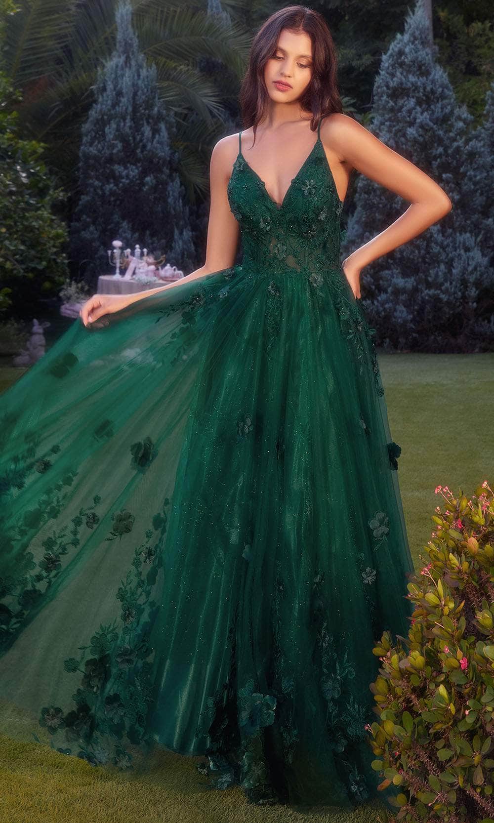 Andrea and Leo A1326 - Floral Applique Gown - view 4