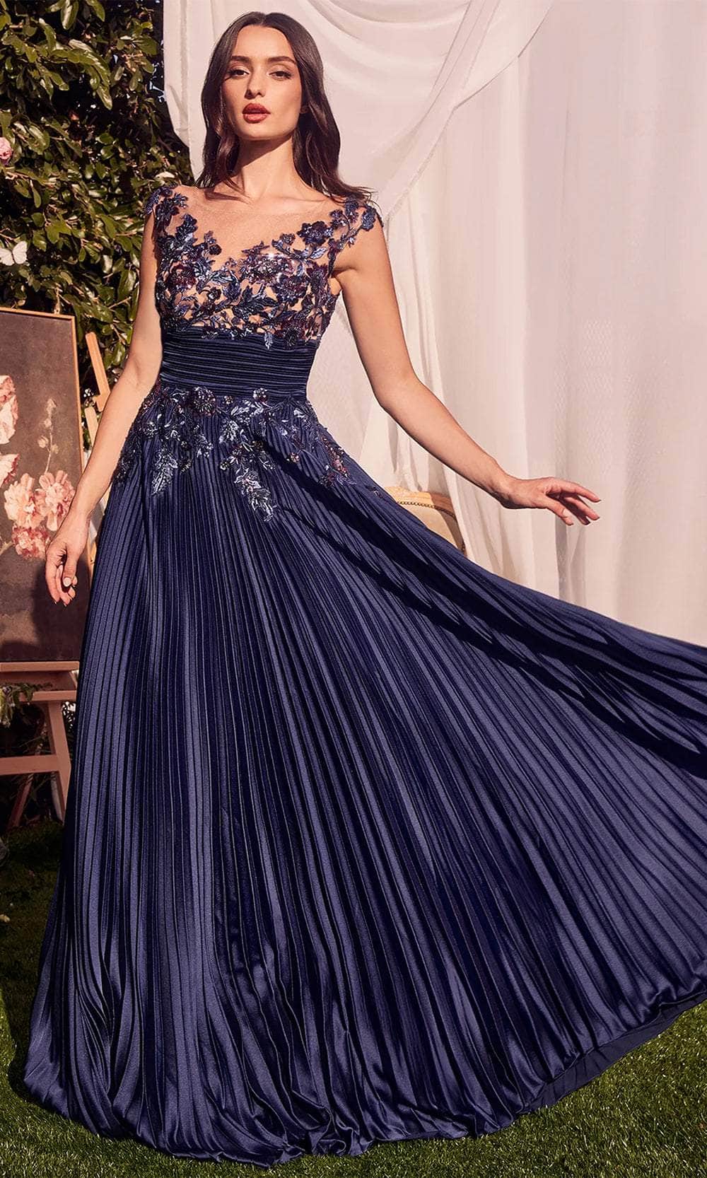 Andrea and Leo A1355 - Lace Ornate Long Gown - back view