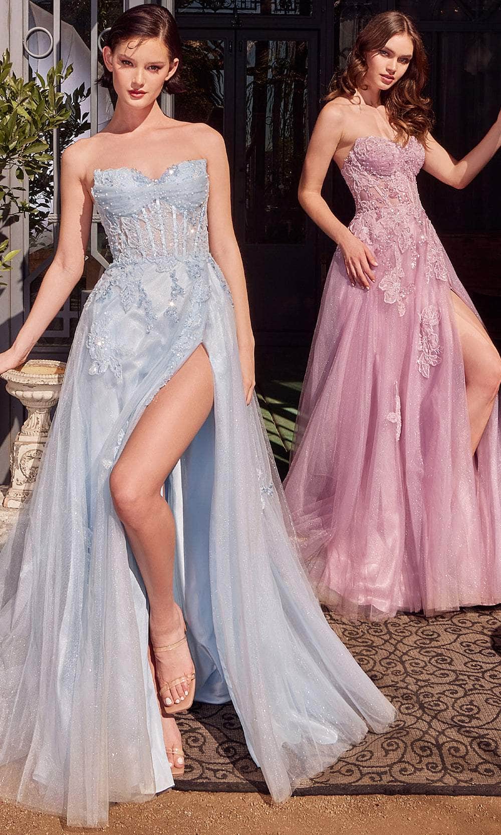 Andrea and Leo A1378 - Sweetheart Floral Sequin Prom Gown - view 5