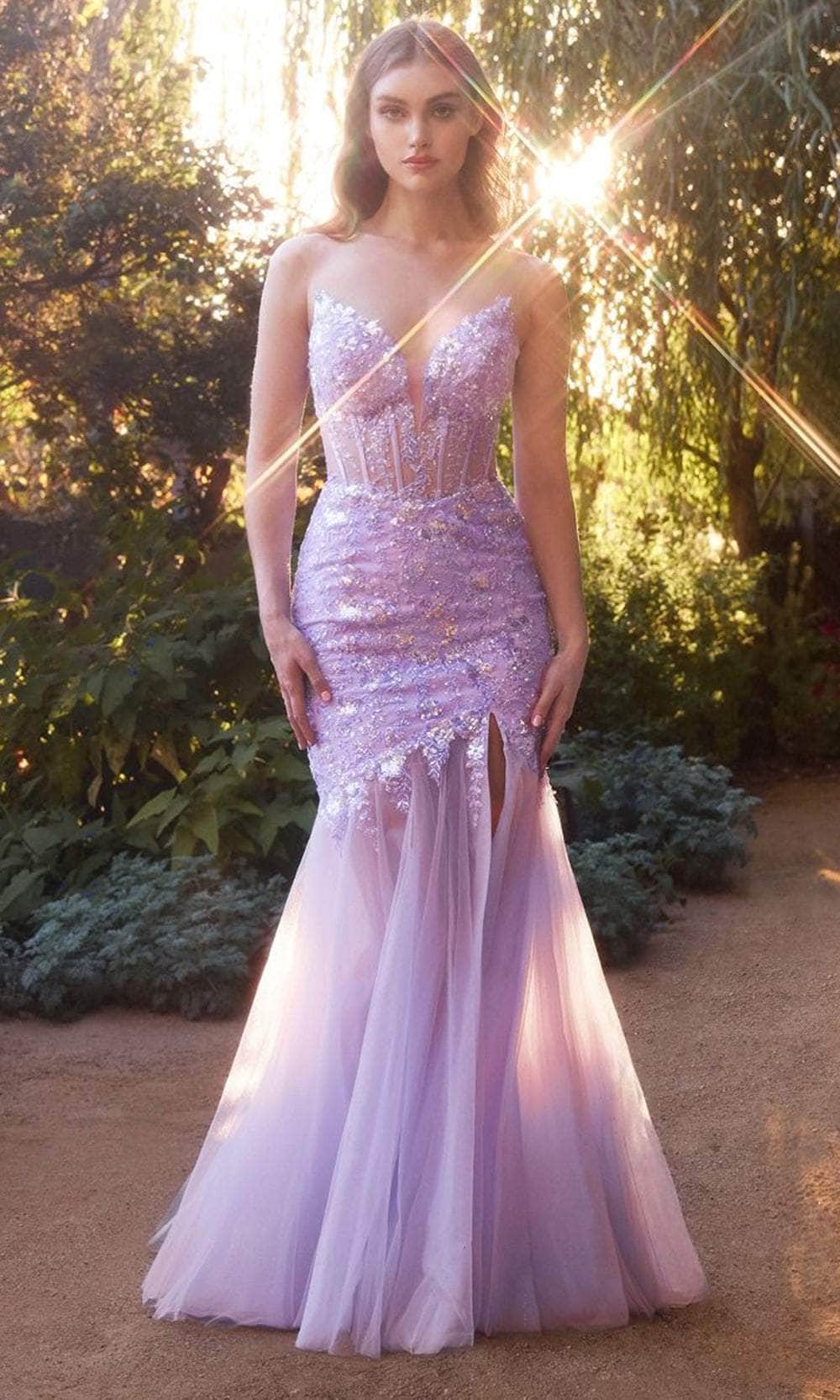 Andrea and Leo A1388 - Strapless Sequin Floral Evening Gown - detail view