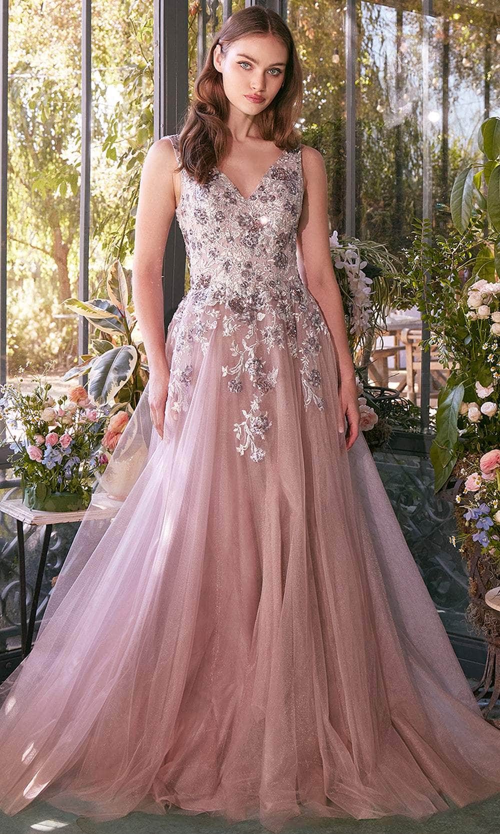 Andrea and Leo A1401 - Embroidered Wide Straps Prom Gown - designer prom dress at Silhouette Dresses