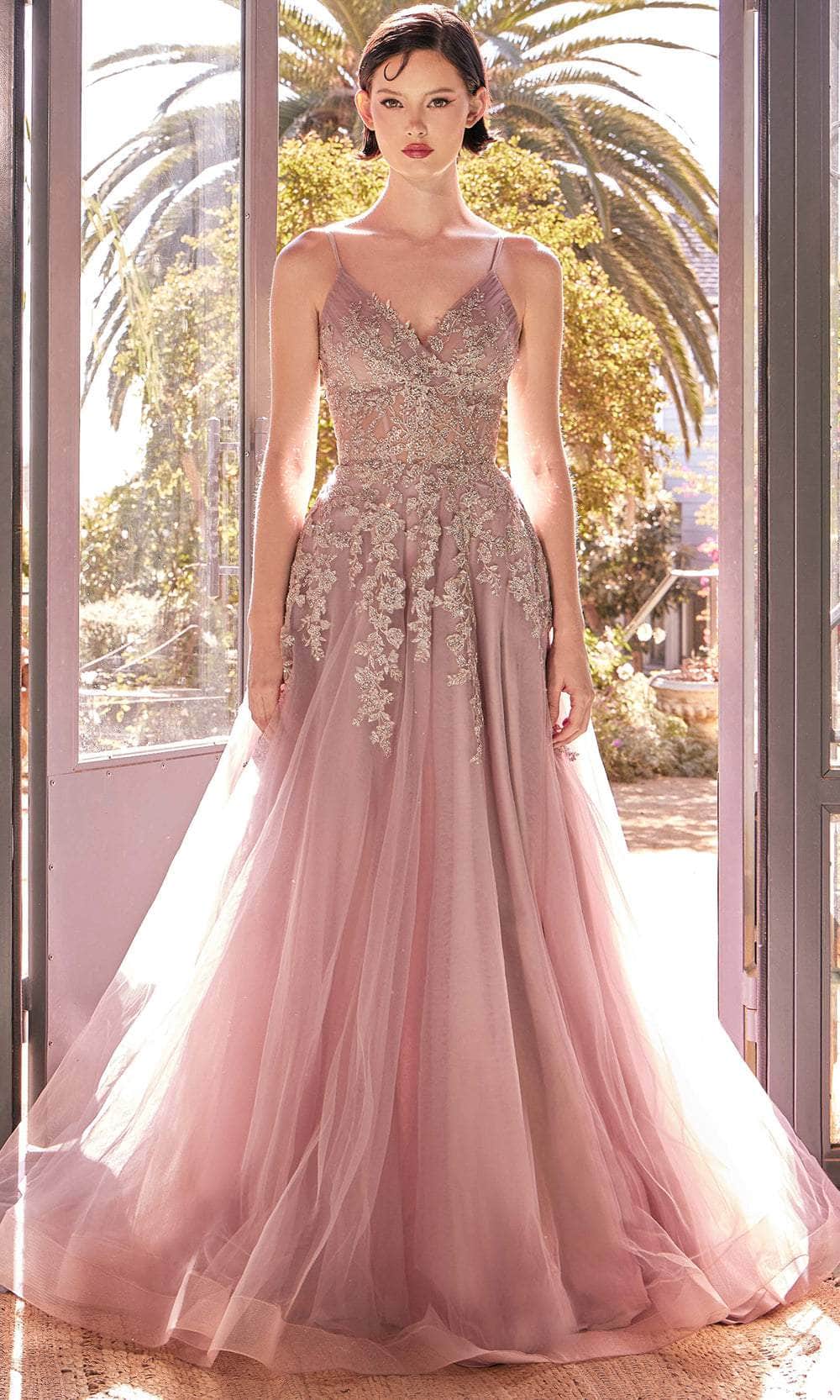 Andrea and Leo A1416 - Beaded Lace Applique A-Line Prom Gown - designer prom dress at Silhouette Dresses