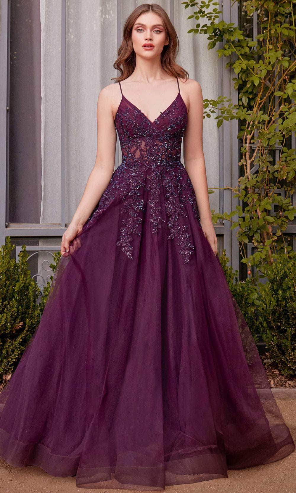 Andrea and Leo A1416 - Beaded Lace Applique A-Line Prom Gown - view 5