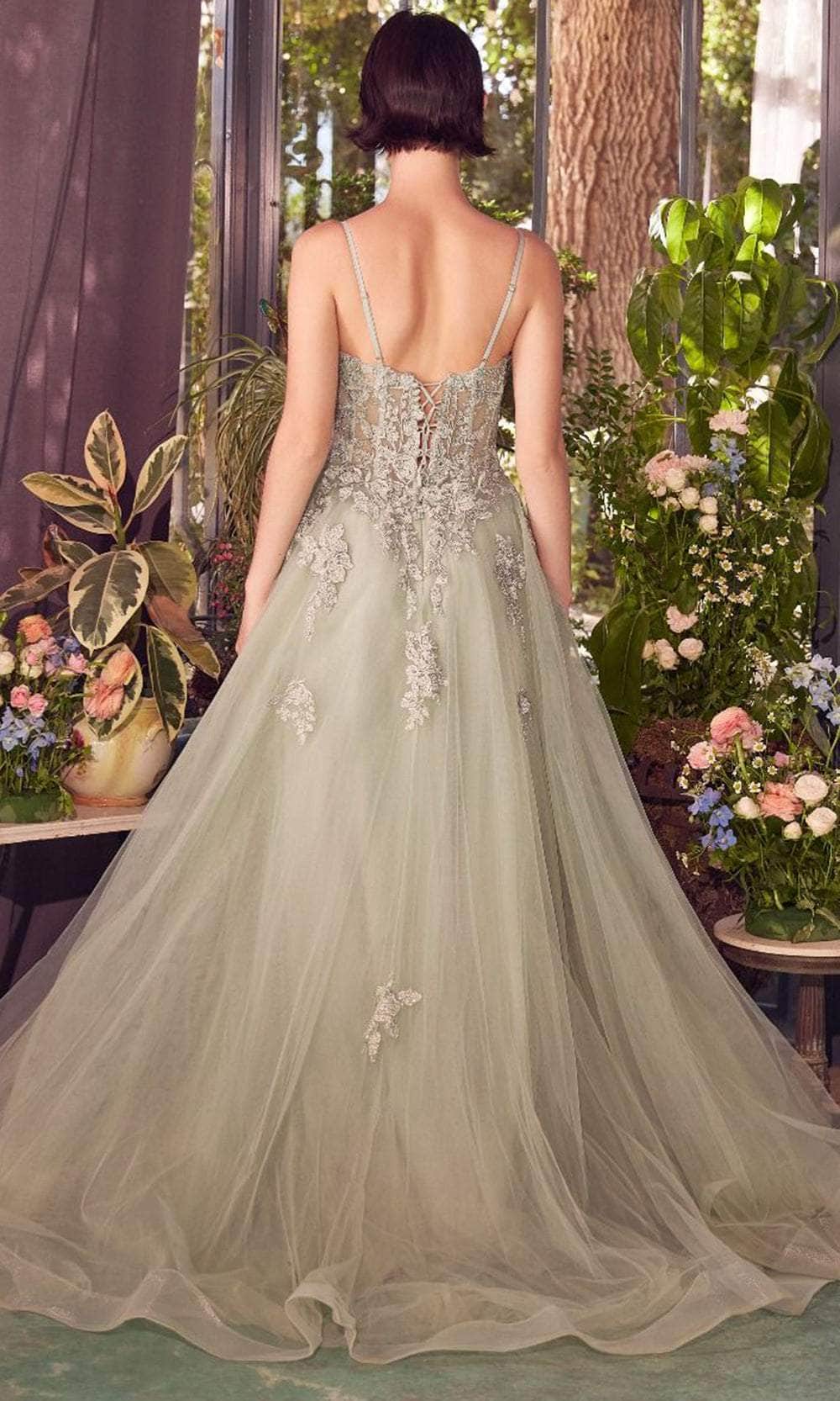 Andrea and Leo A1417 - Spaghetti Straps Embroidered Bodice Evening Gown - view 8