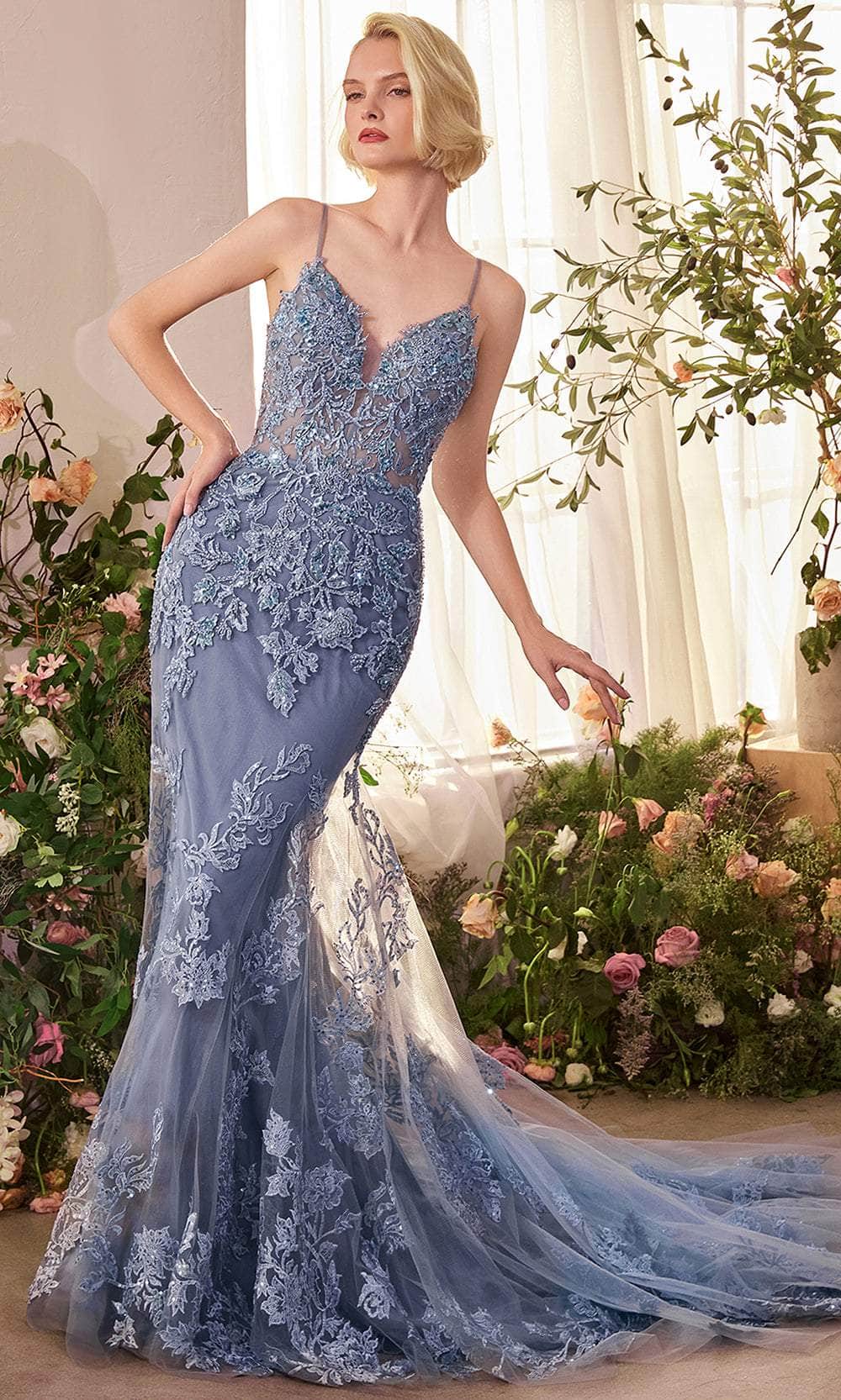 Andrea and Leo A1421 - V-Neck Beaded Embroidered Prom Gown - designer prom dress at Silhouette Dresses